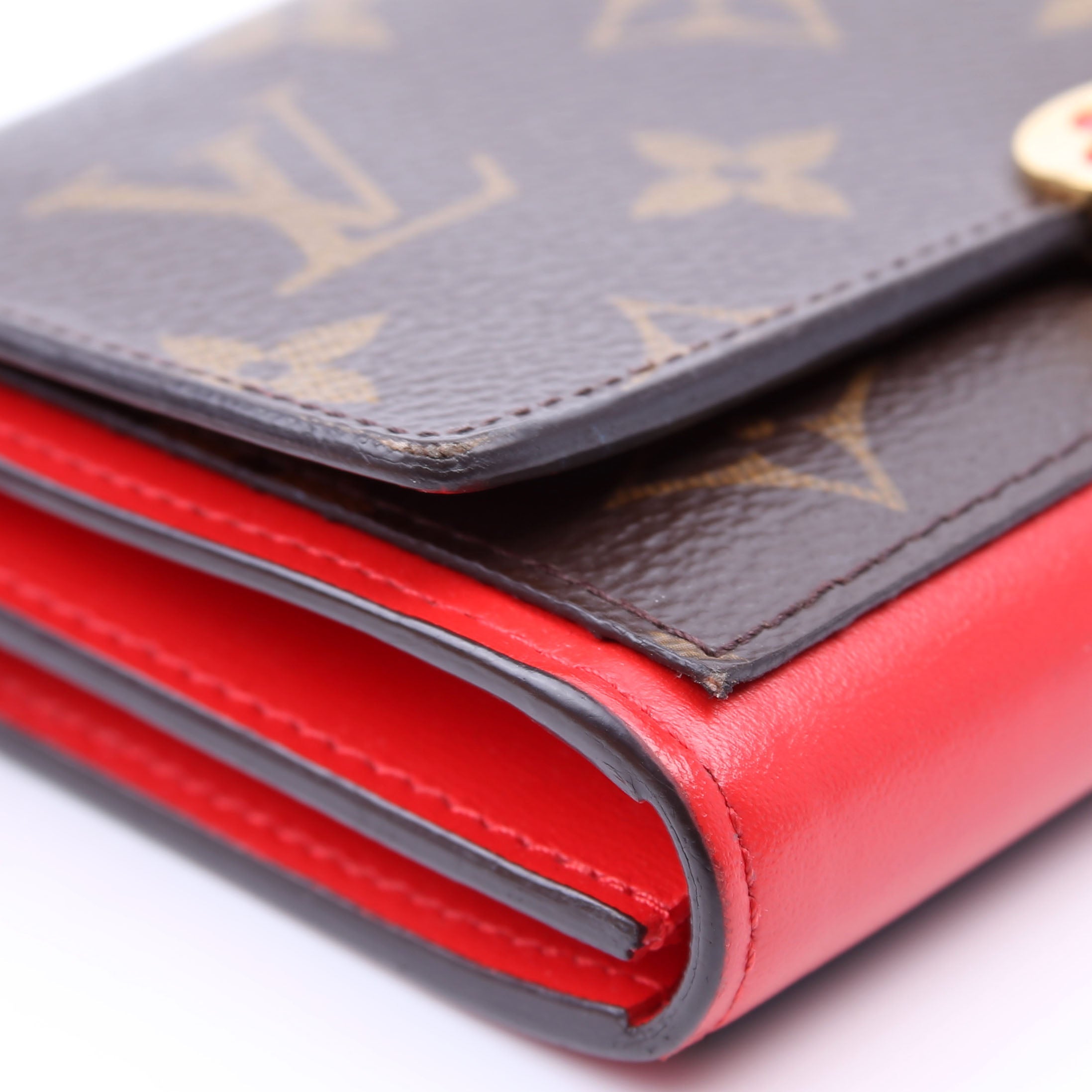 Flore Compact Wallet Monogram Red