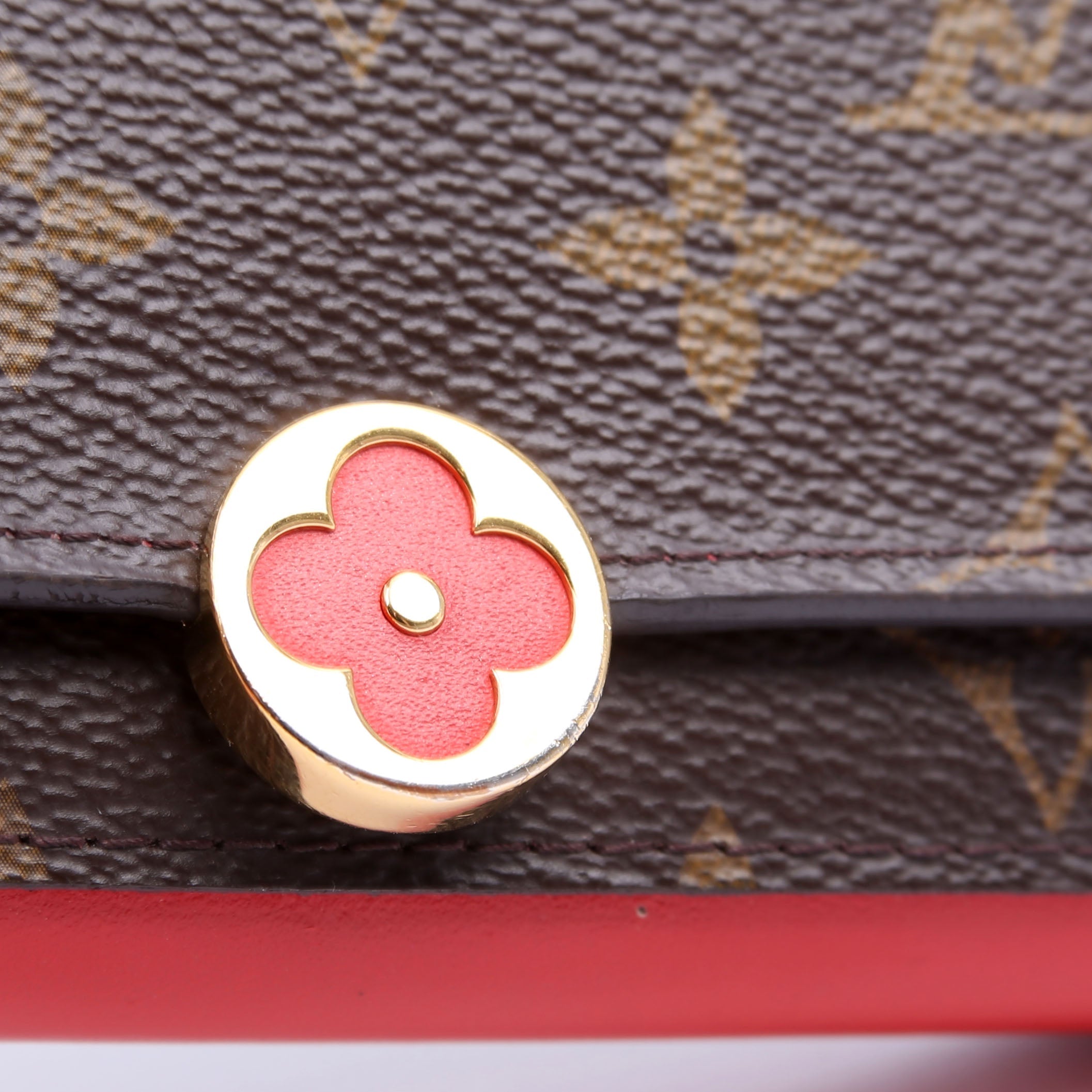 Flore Compact Wallet Monogram Red