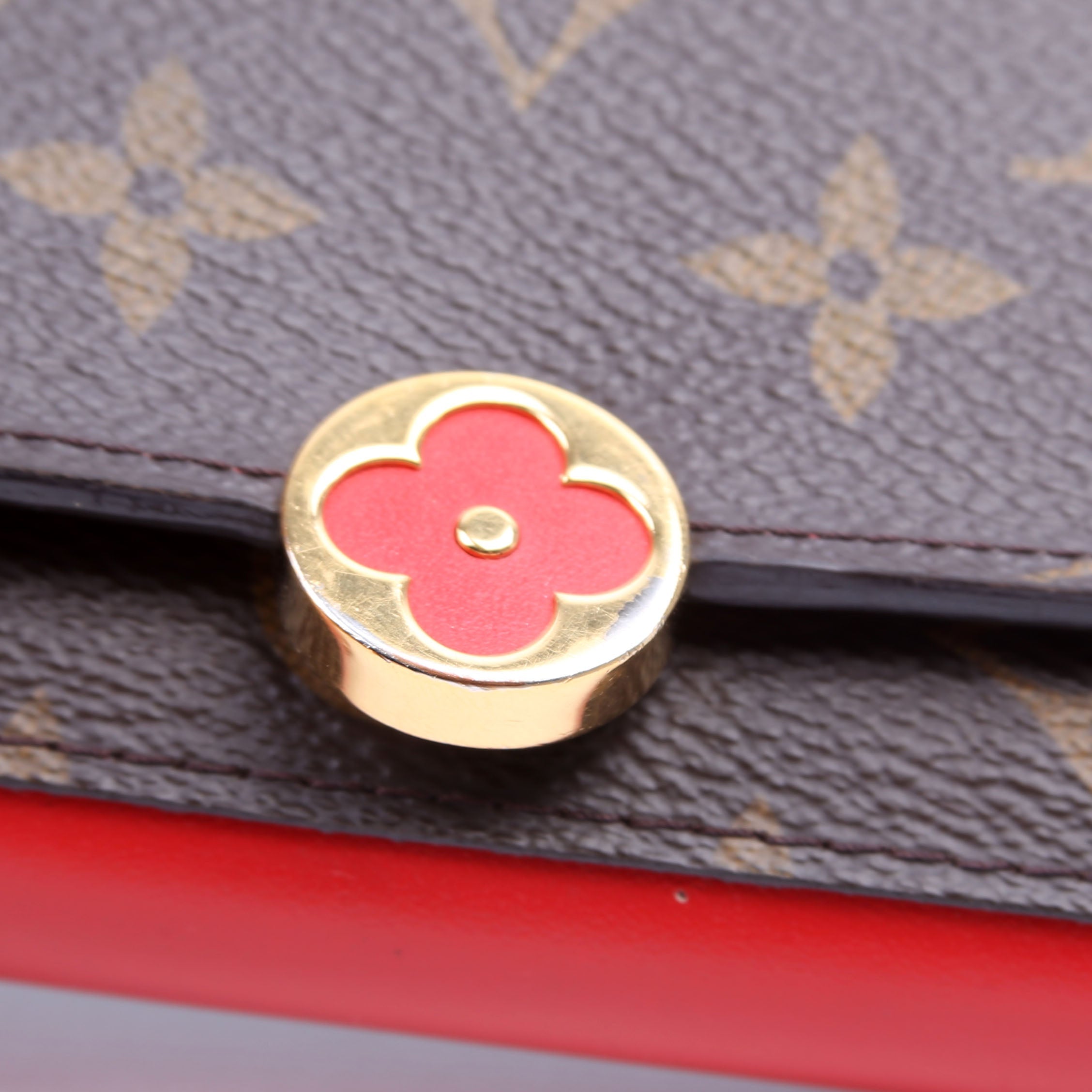 Flore Compact Wallet Monogram Red