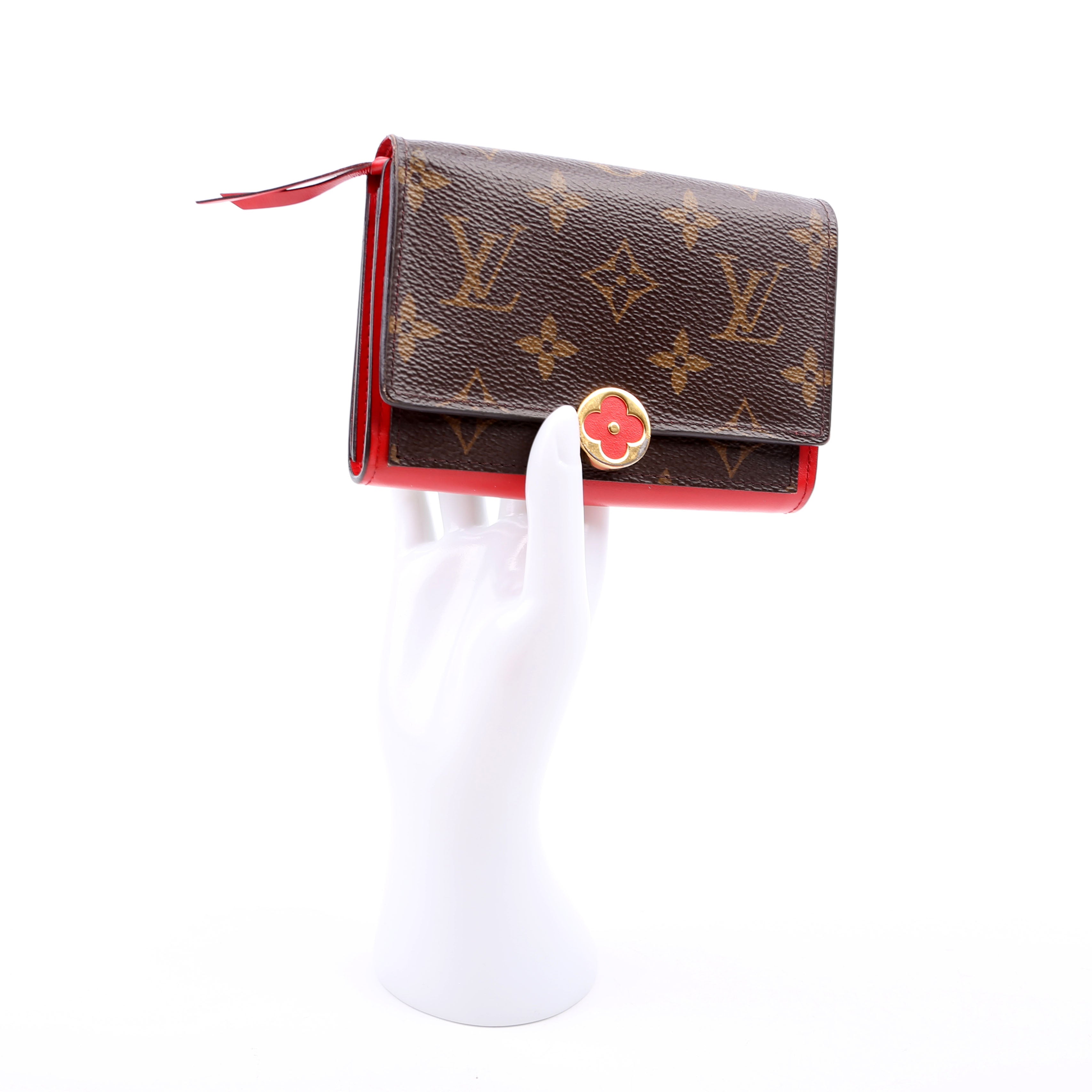 Flore Compact Wallet Monogram Red
