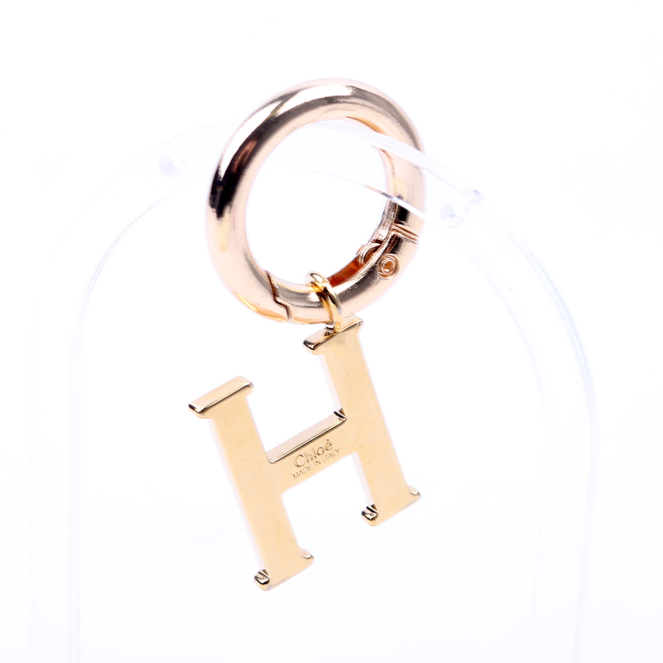 Alphabet H Bag Charm Gold