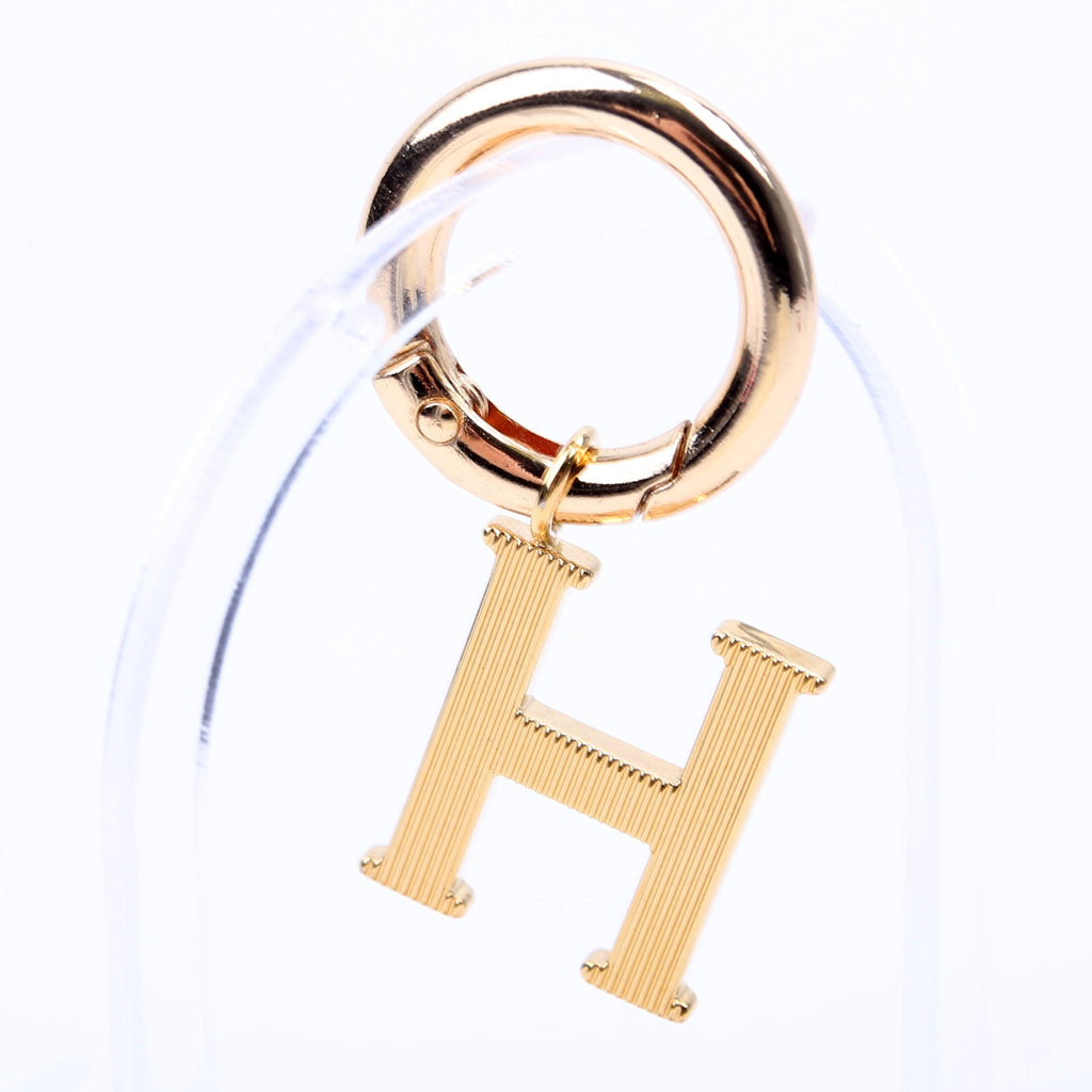 Alphabet H Bag Charm Gold
