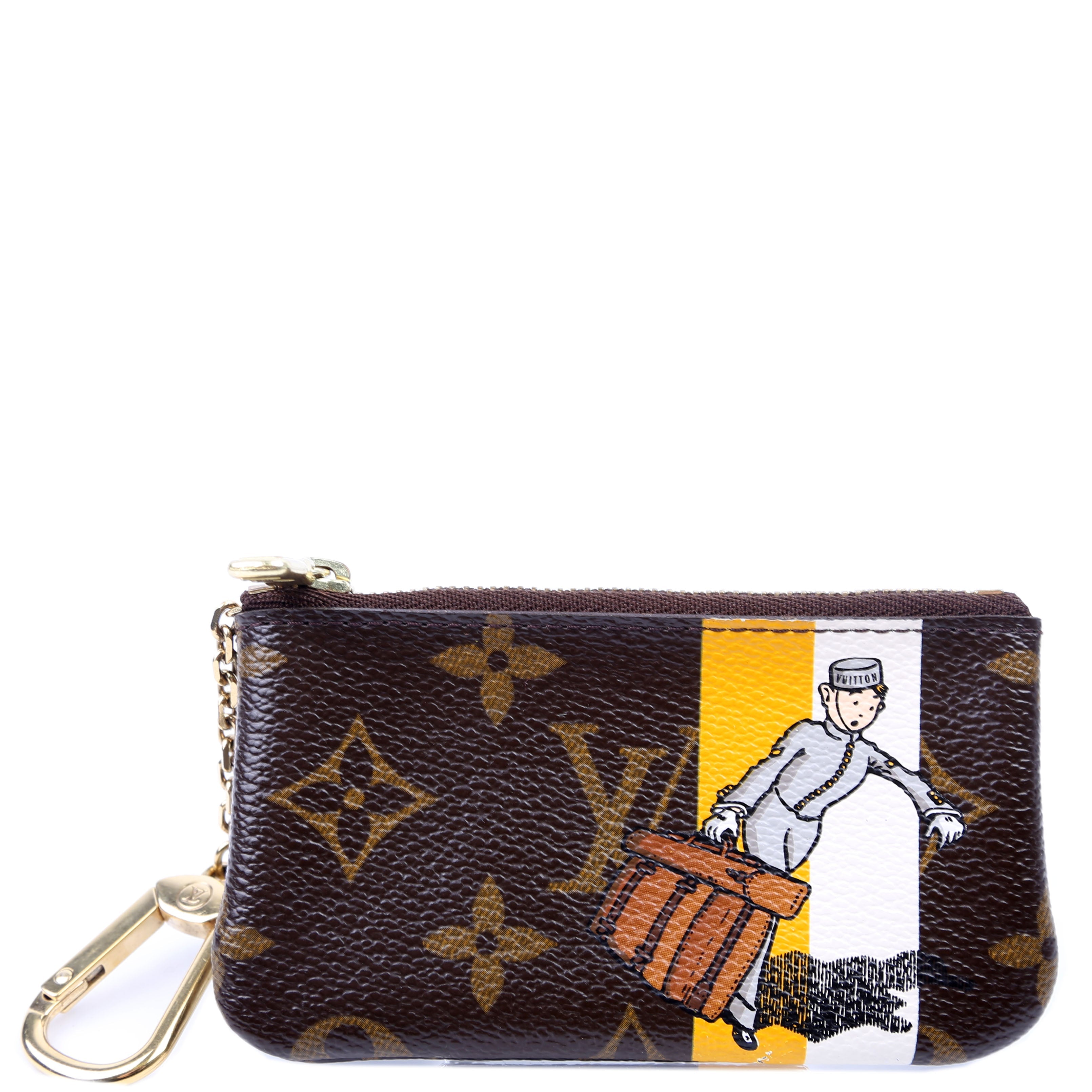 Pochette Cles Groom Bellhop Monogram Brown/Yellow/White