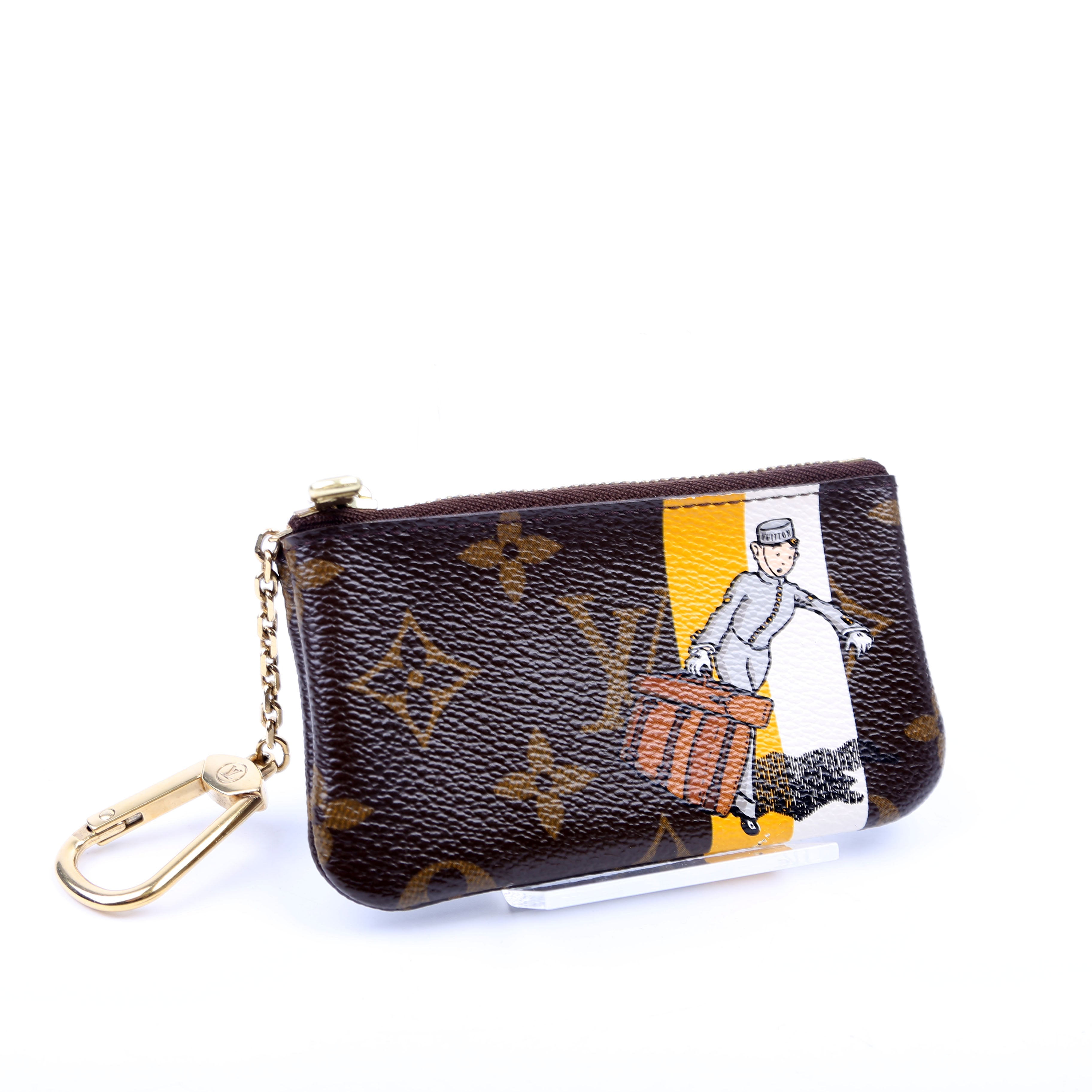 Pochette Cles Groom Bellhop Monogram Brown/Yellow/White