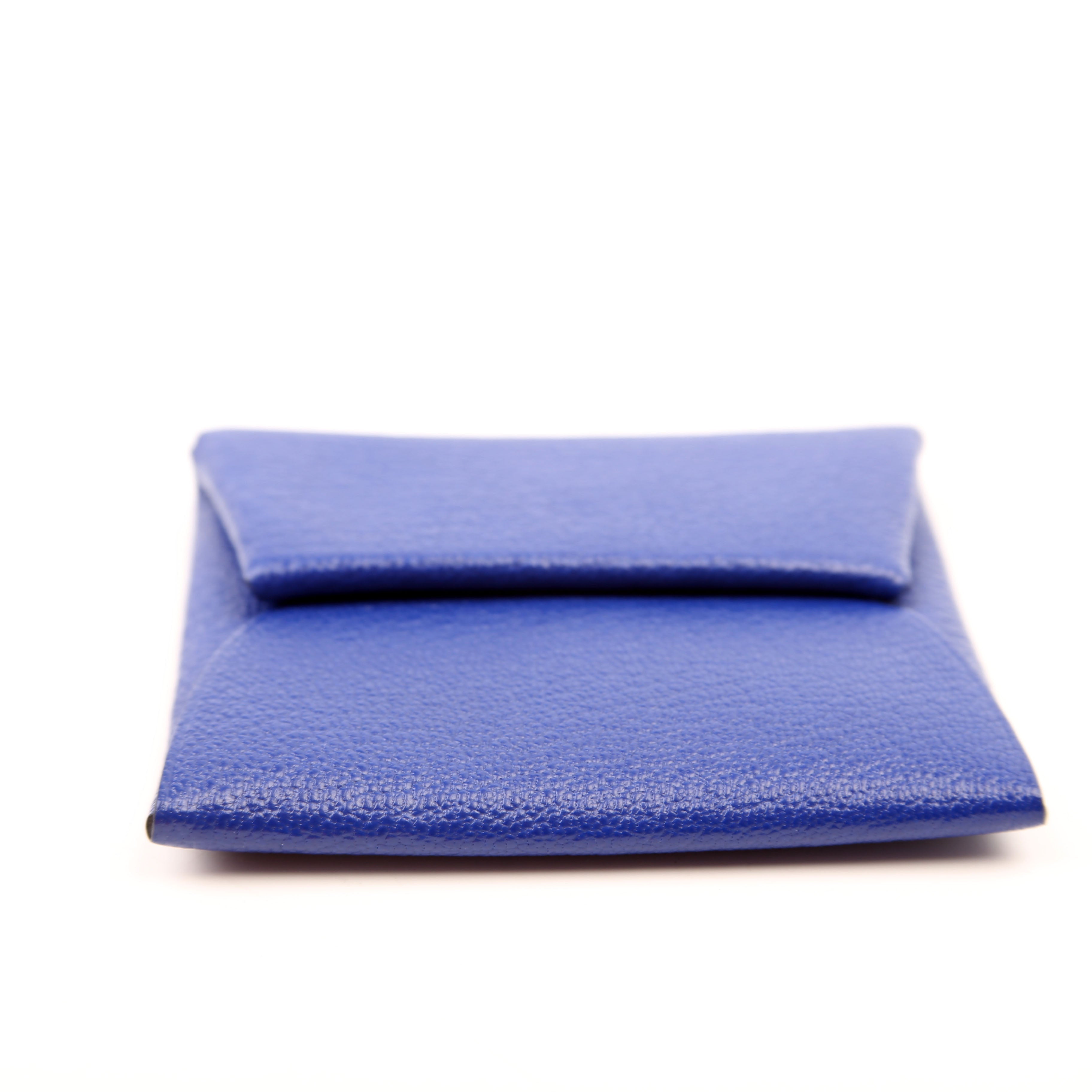 Basita Change Purse Chevre Leather Blue