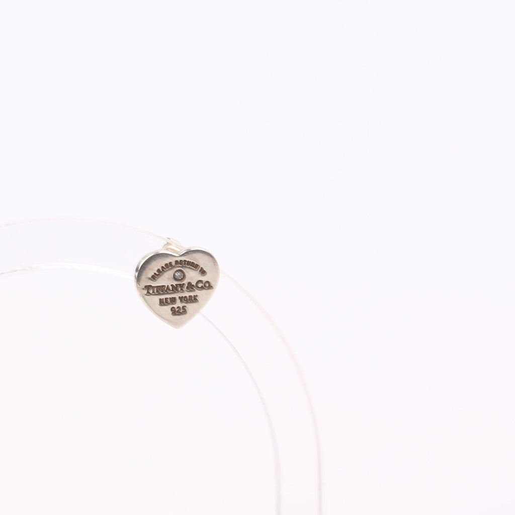 Please Return Mini Heart Enamel/925/Diamond Earrings Silver/Blue