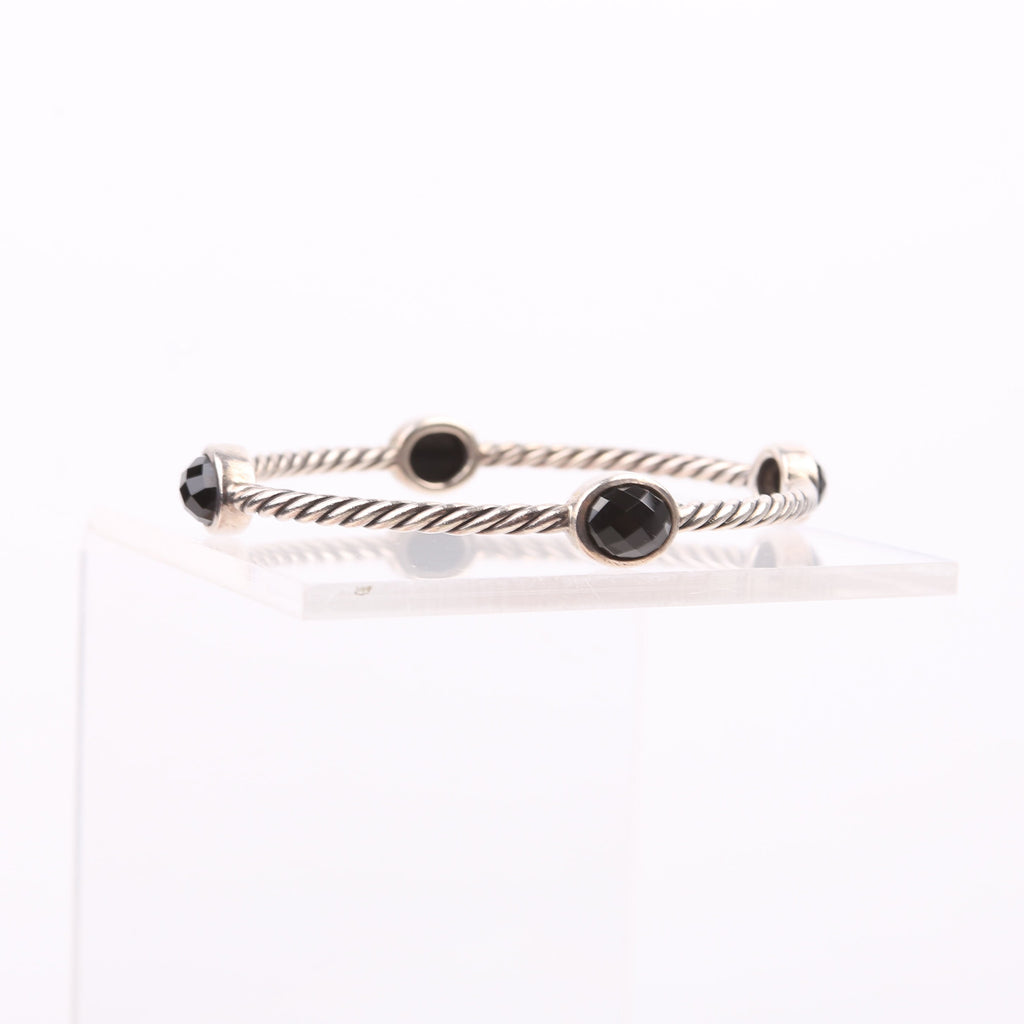 Color Classics Four Station Onyx Bangle 925 Bracelet Silver
