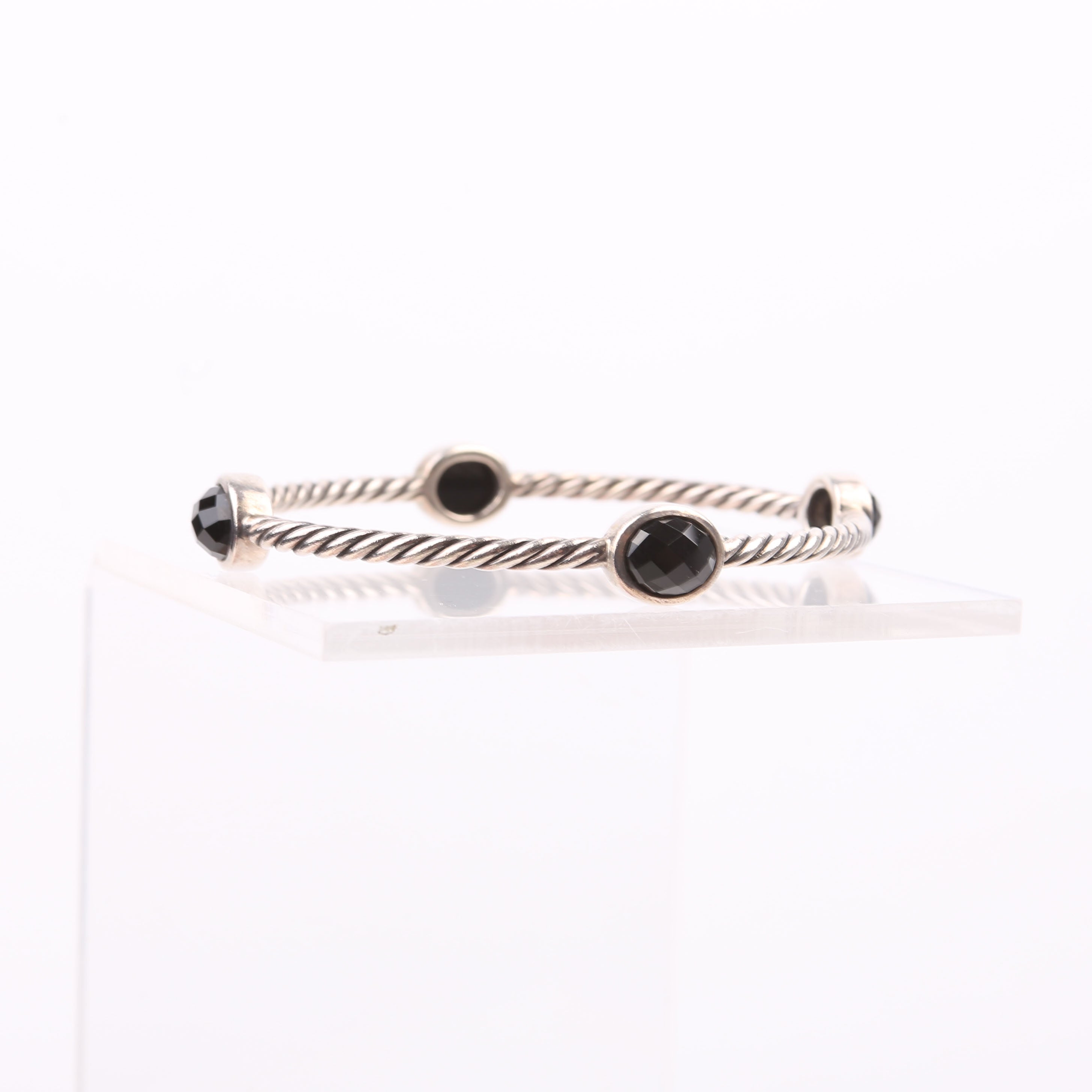 Color Classics Four Station Onyx Bangle 925 Bracelet Silver