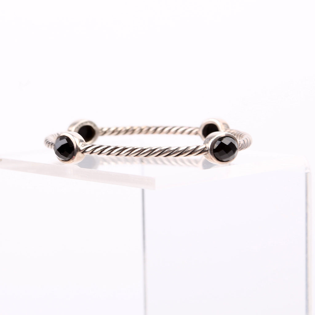 Color Classics Four Station Onyx Bangle 925 Bracelet Silver