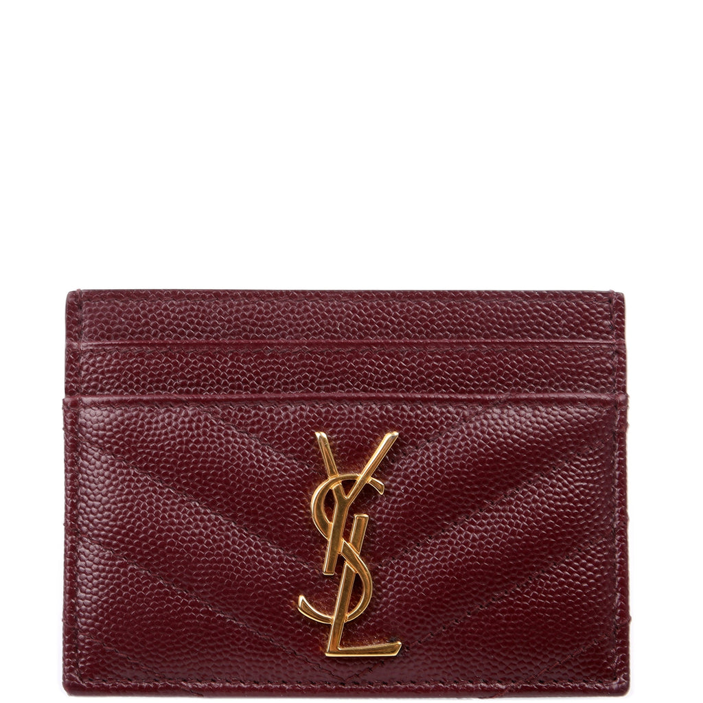 Grain De Poudre Card Holder 423291 Burgundy/Gold