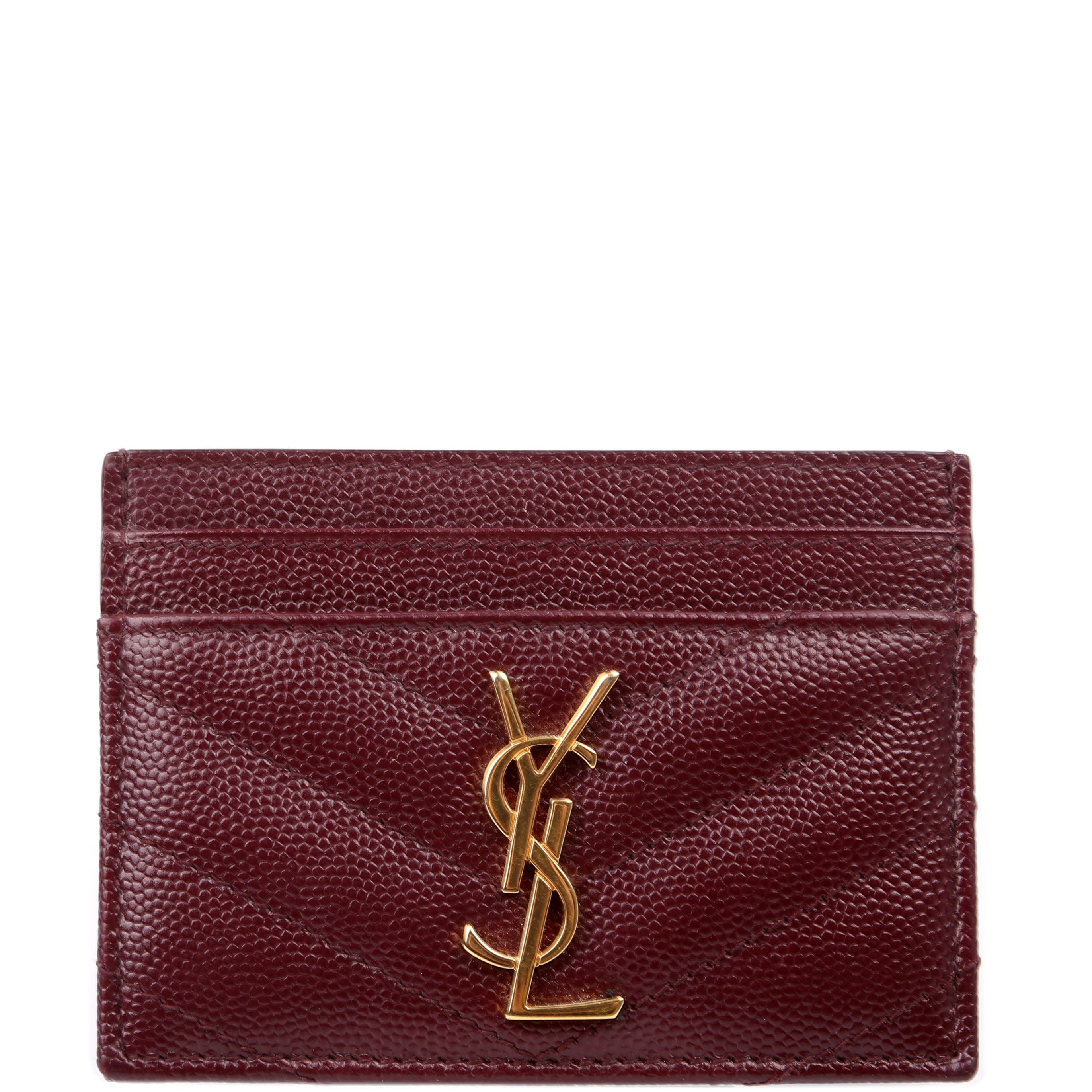 Grain De Poudre Card Holder 423291 Burgundy/Gold