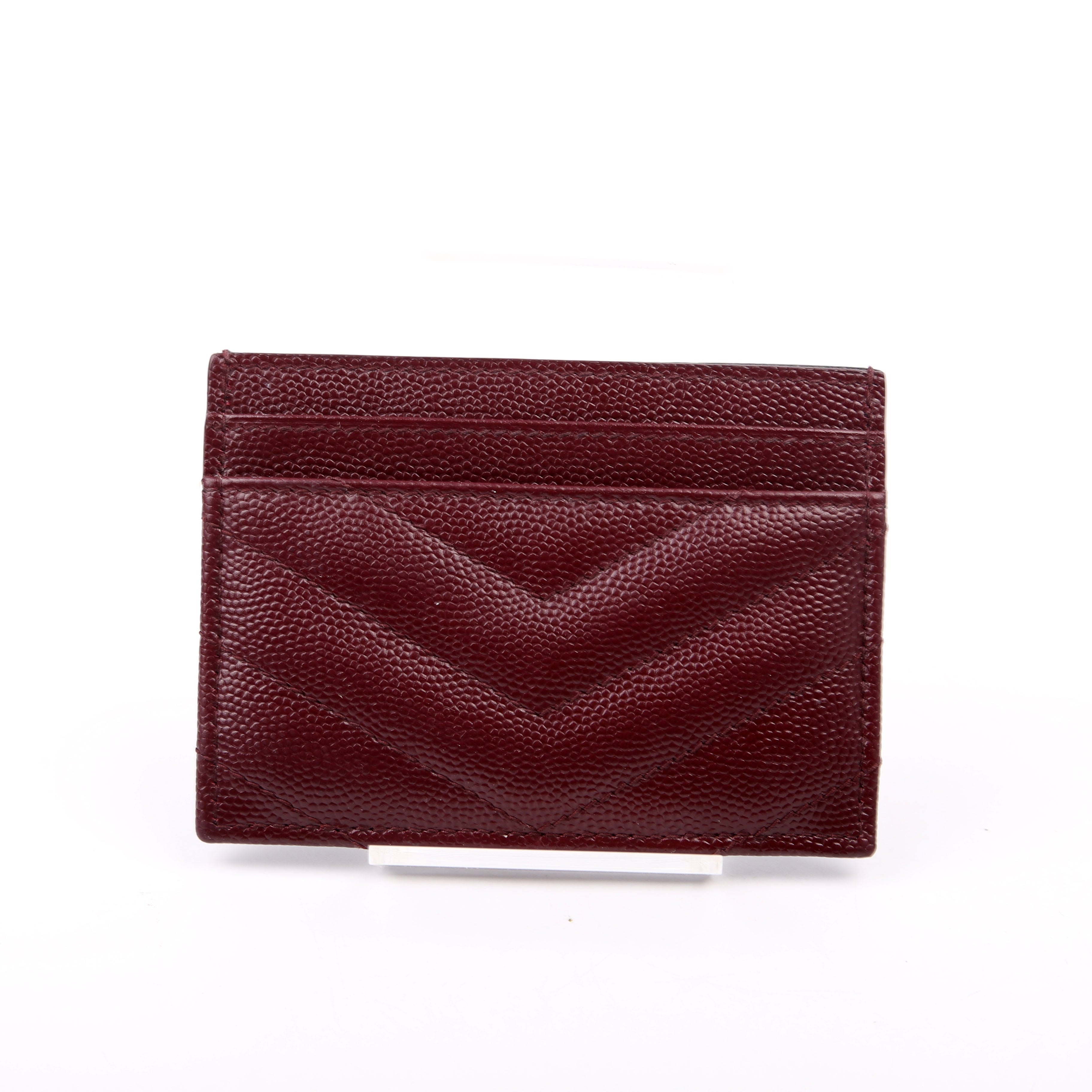 Grain De Poudre Card Holder 423291 Burgundy/Gold