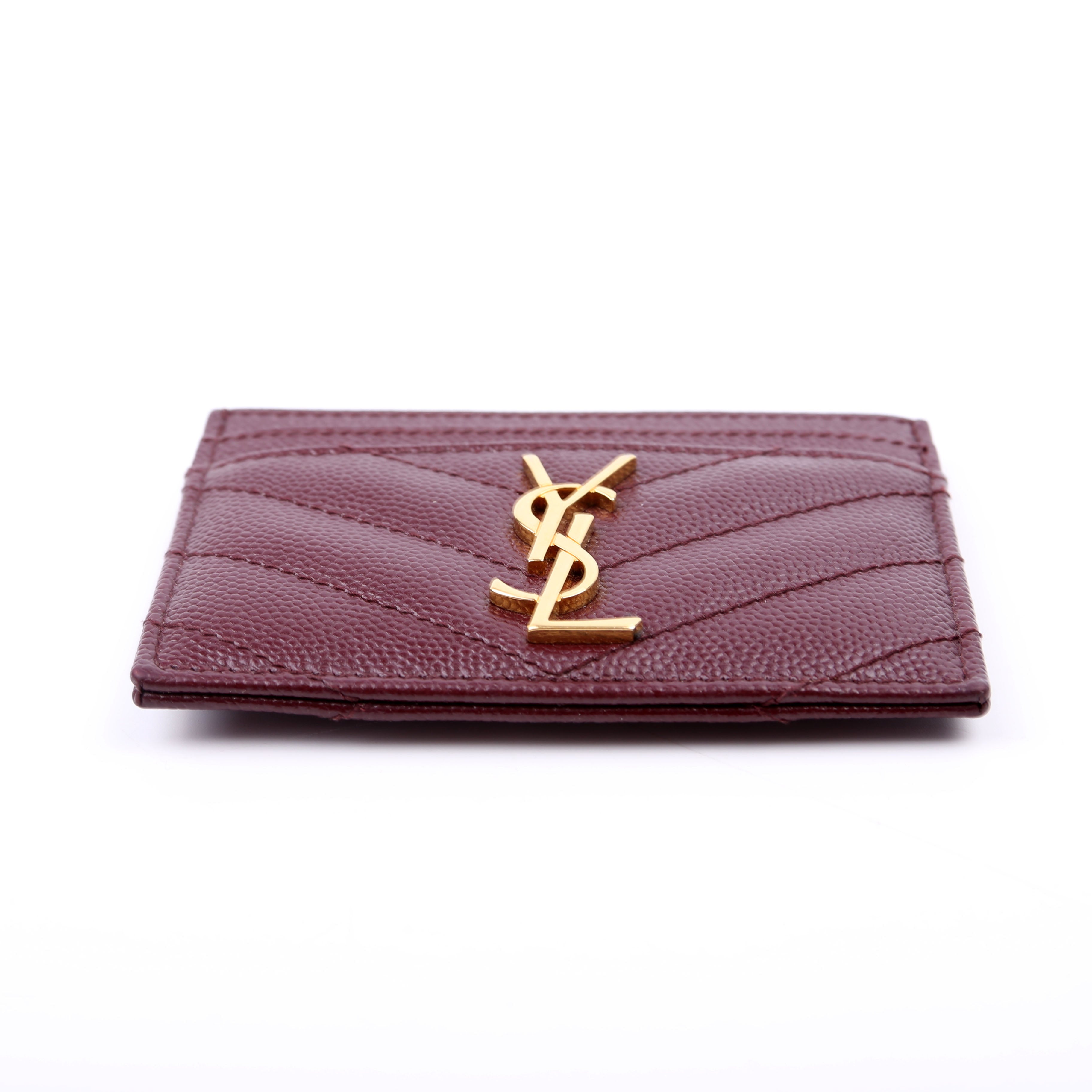 Grain De Poudre Card Holder 423291 Burgundy/Gold