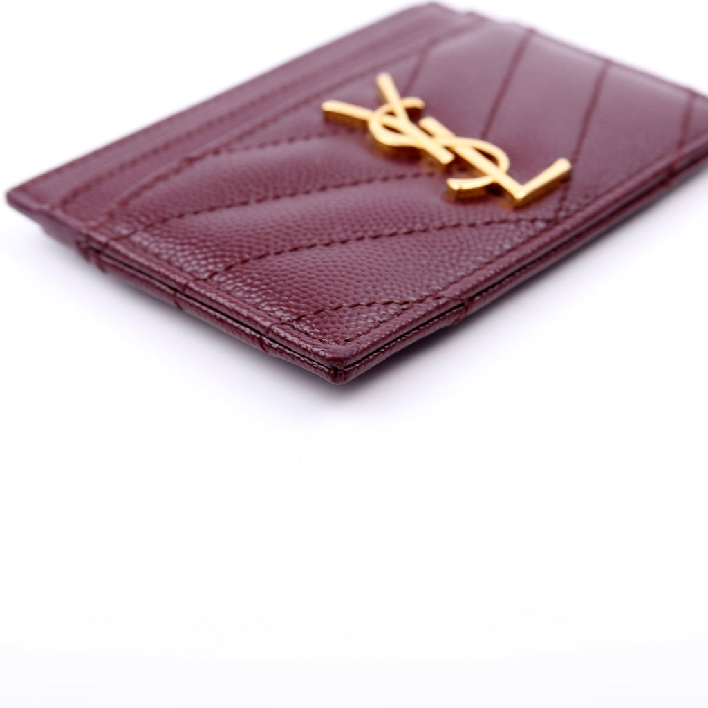 Grain De Poudre Card Holder 423291 Burgundy/Gold