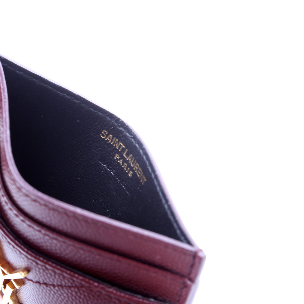 Grain De Poudre Card Holder 423291 Burgundy/Gold