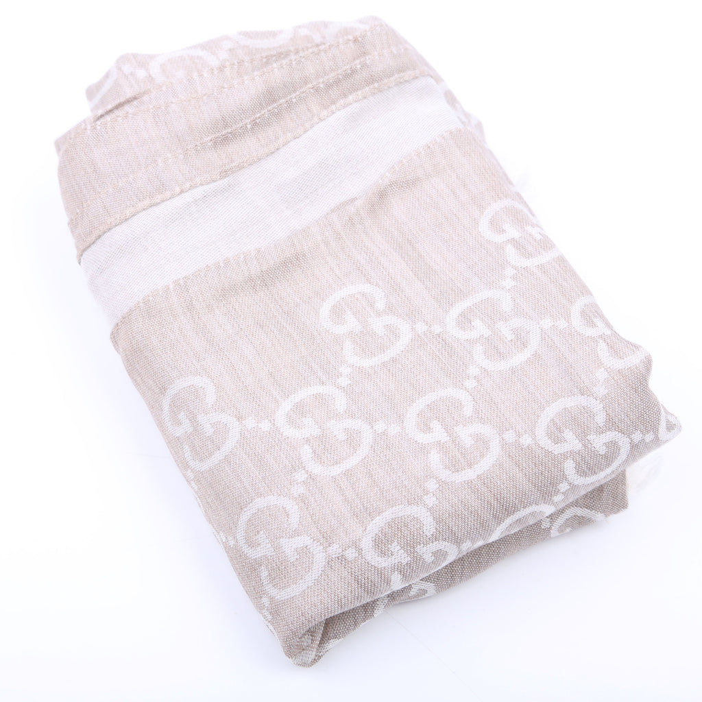 165903 GG Fabric Scarf Tan