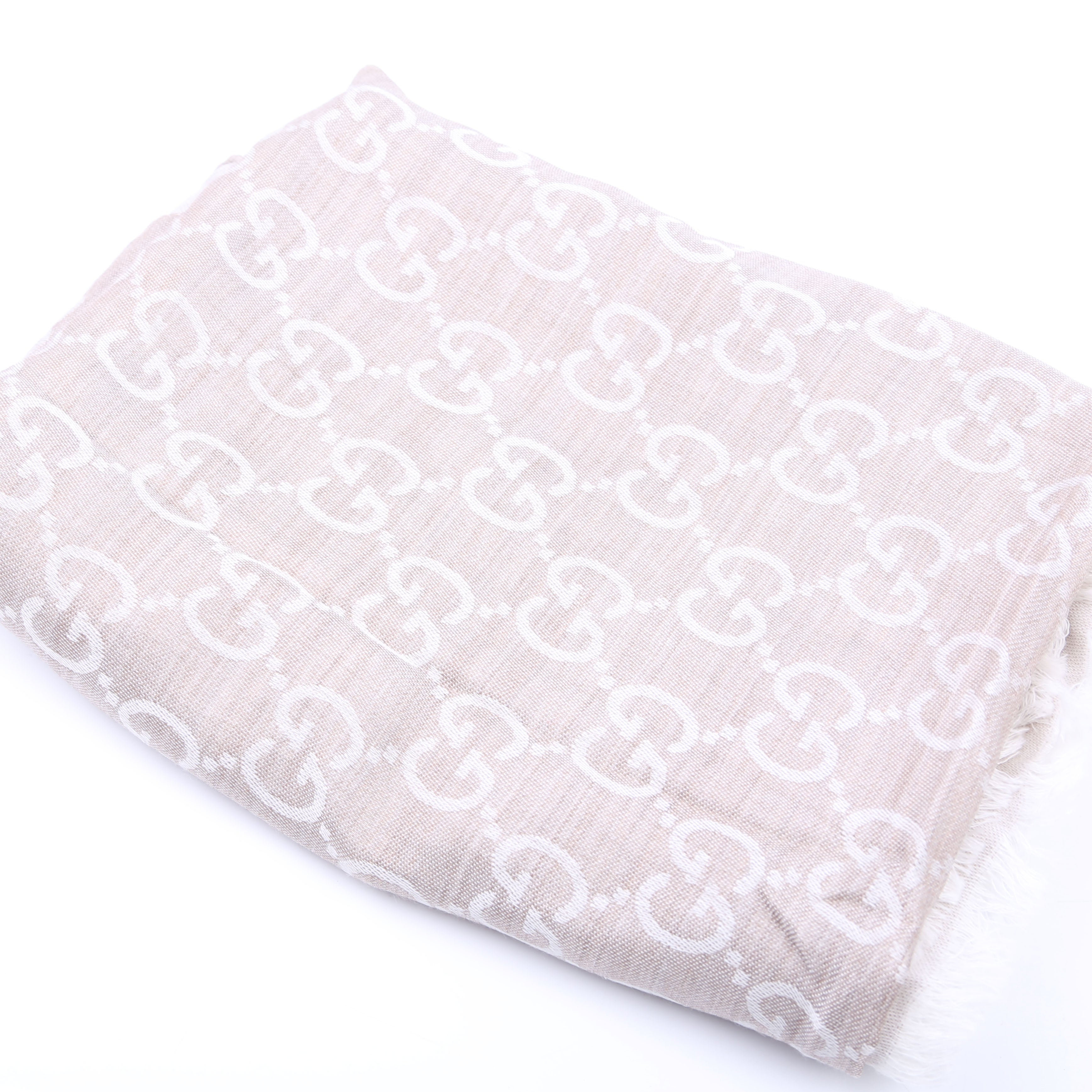 165903 GG Fabric Scarf Tan
