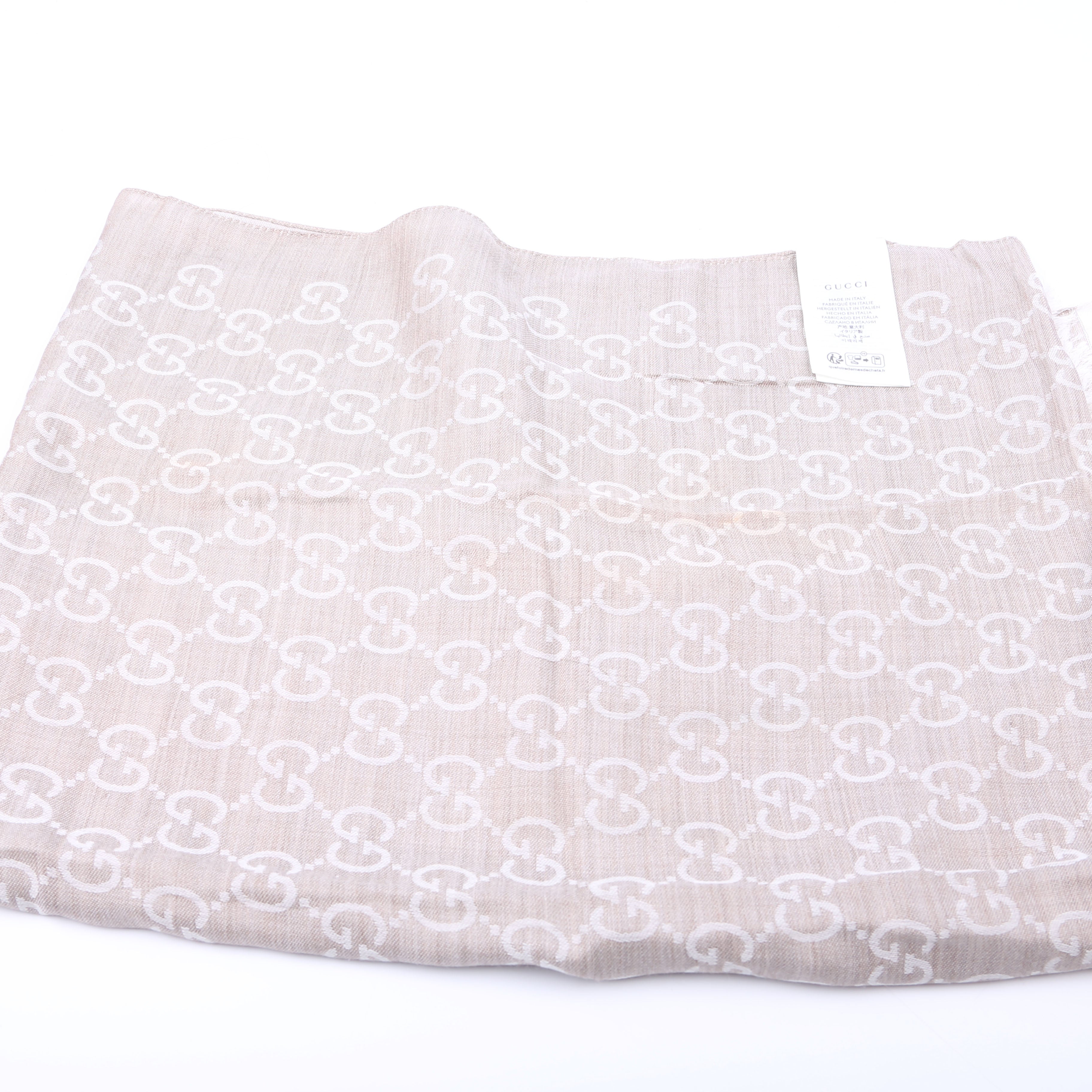 165903 GG Fabric Scarf Tan
