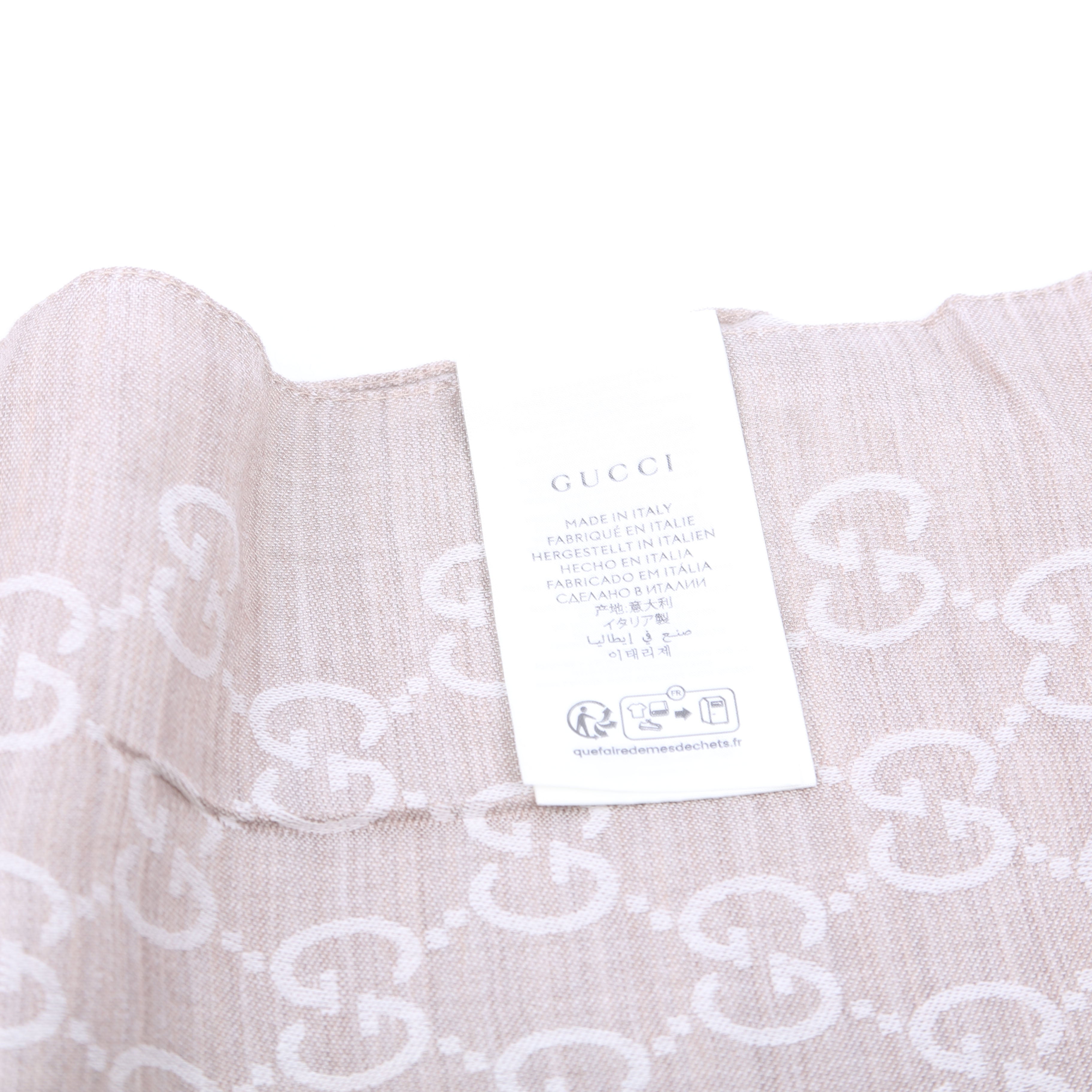 165903 GG Fabric Scarf Tan