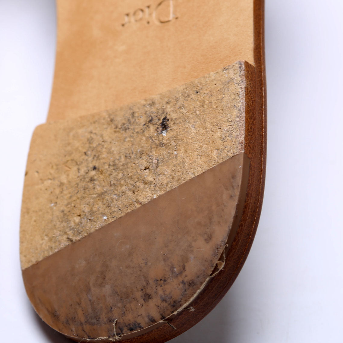D-Club Slide Leather Sandals Size 37.5 White