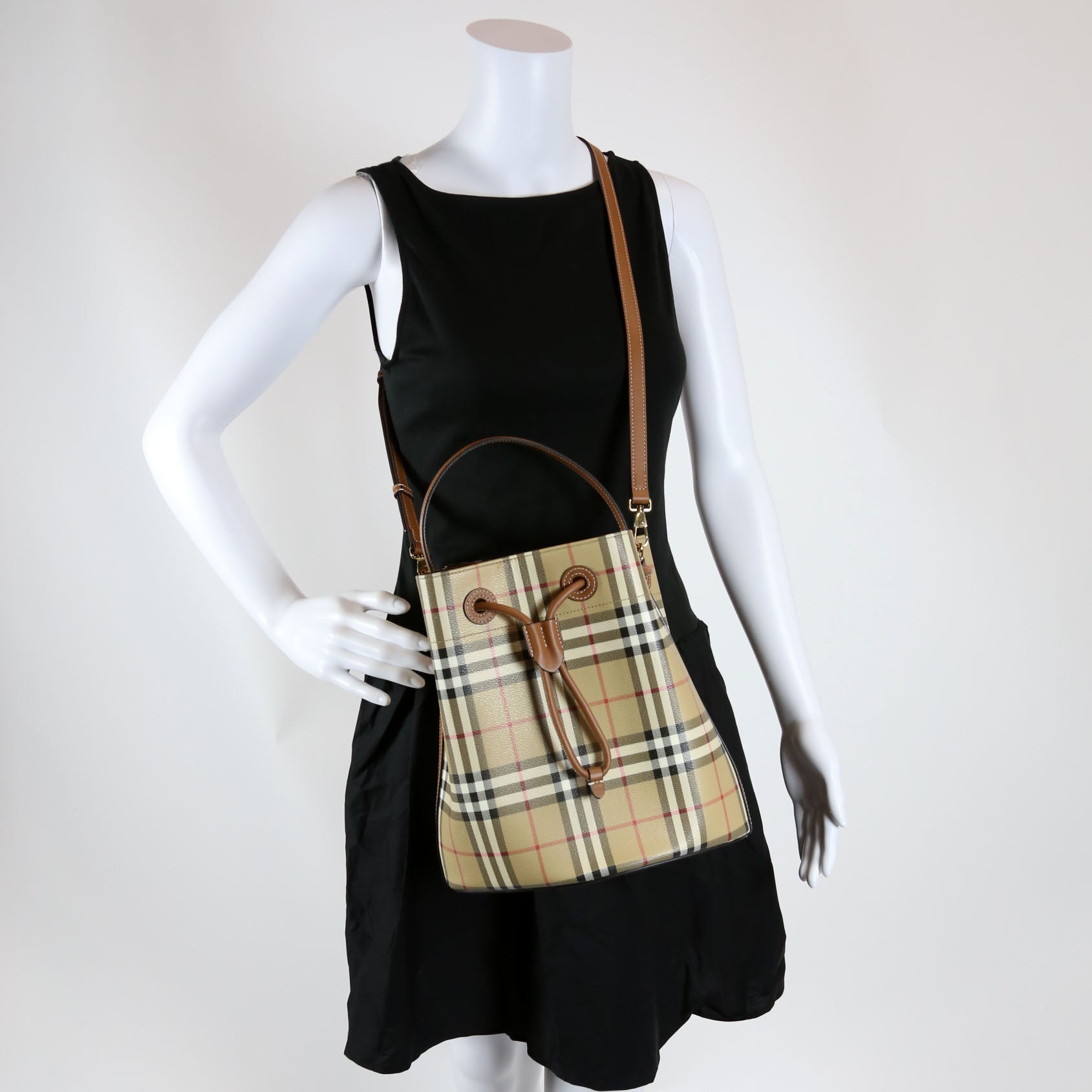 TB Check Bucket Bag Small