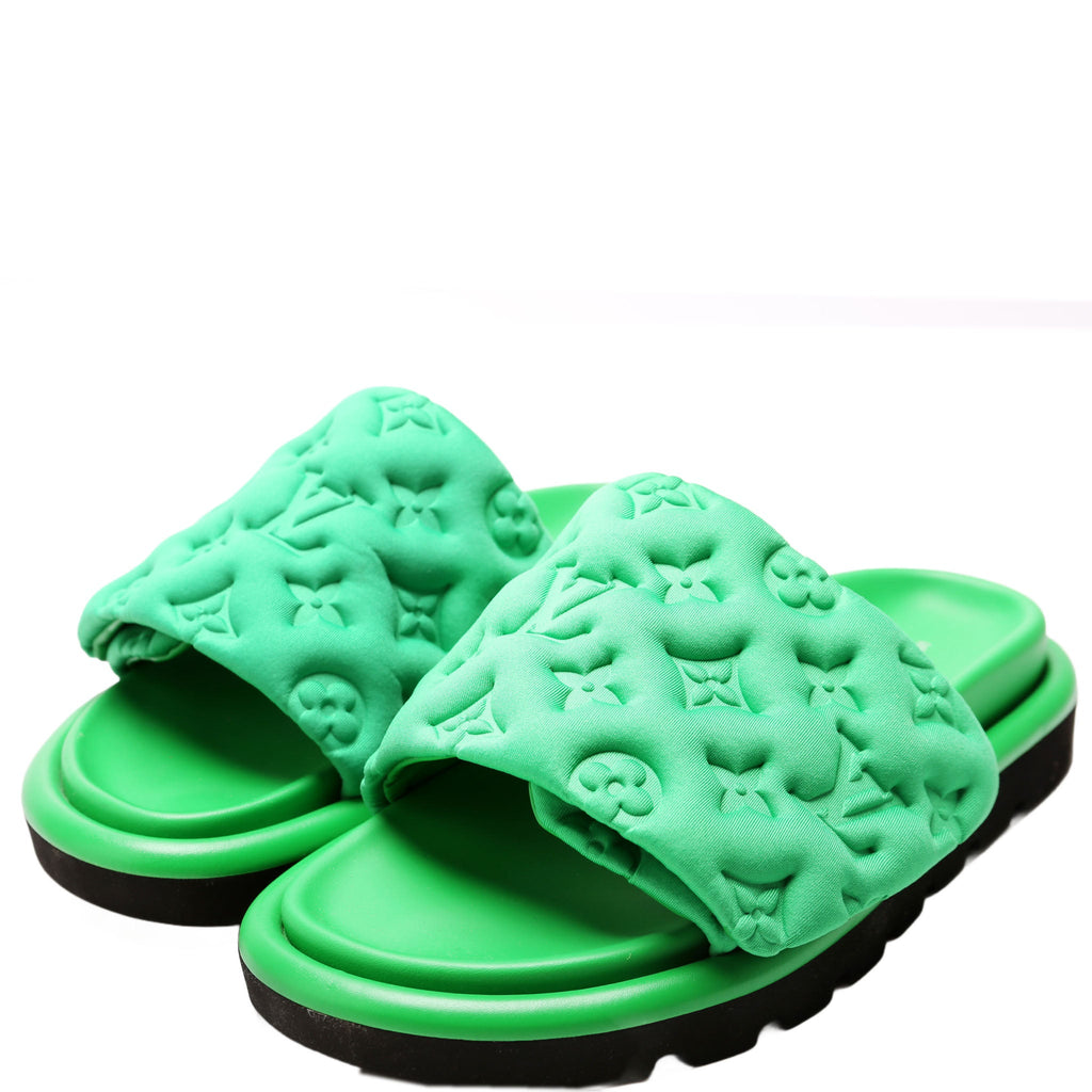 Tech Fabric Pool Pillow Comfort Mules Size 36 Green