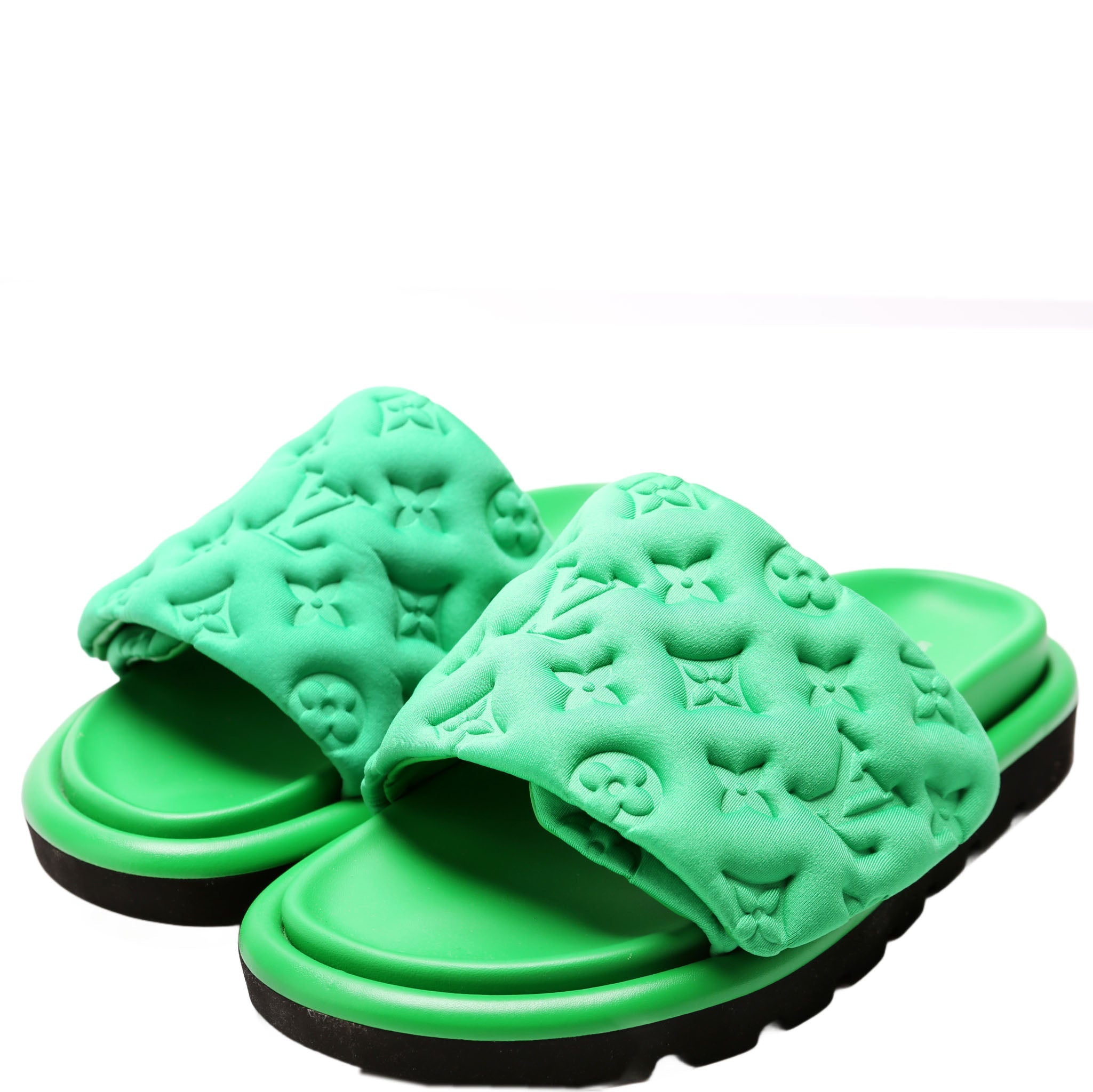 Tech Fabric Pool Pillow Comfort Mules Size 36 Green