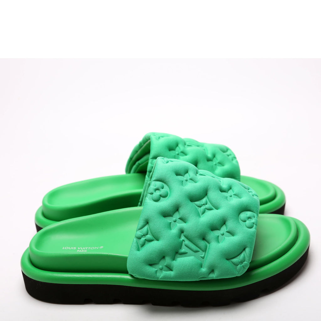 Tech Fabric Pool Pillow Comfort Mules Size 36 Green