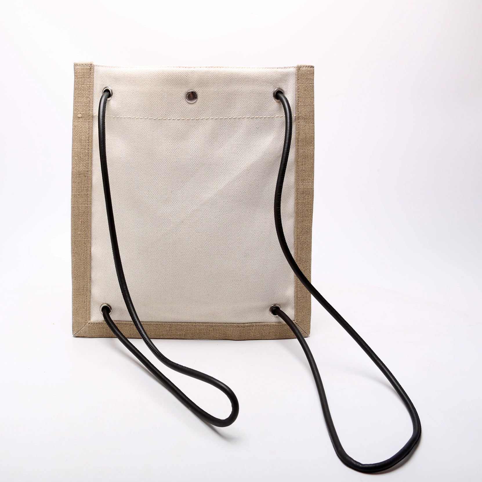SAINT LAURENT Rive Gauche Backpack Linen/Calfskin