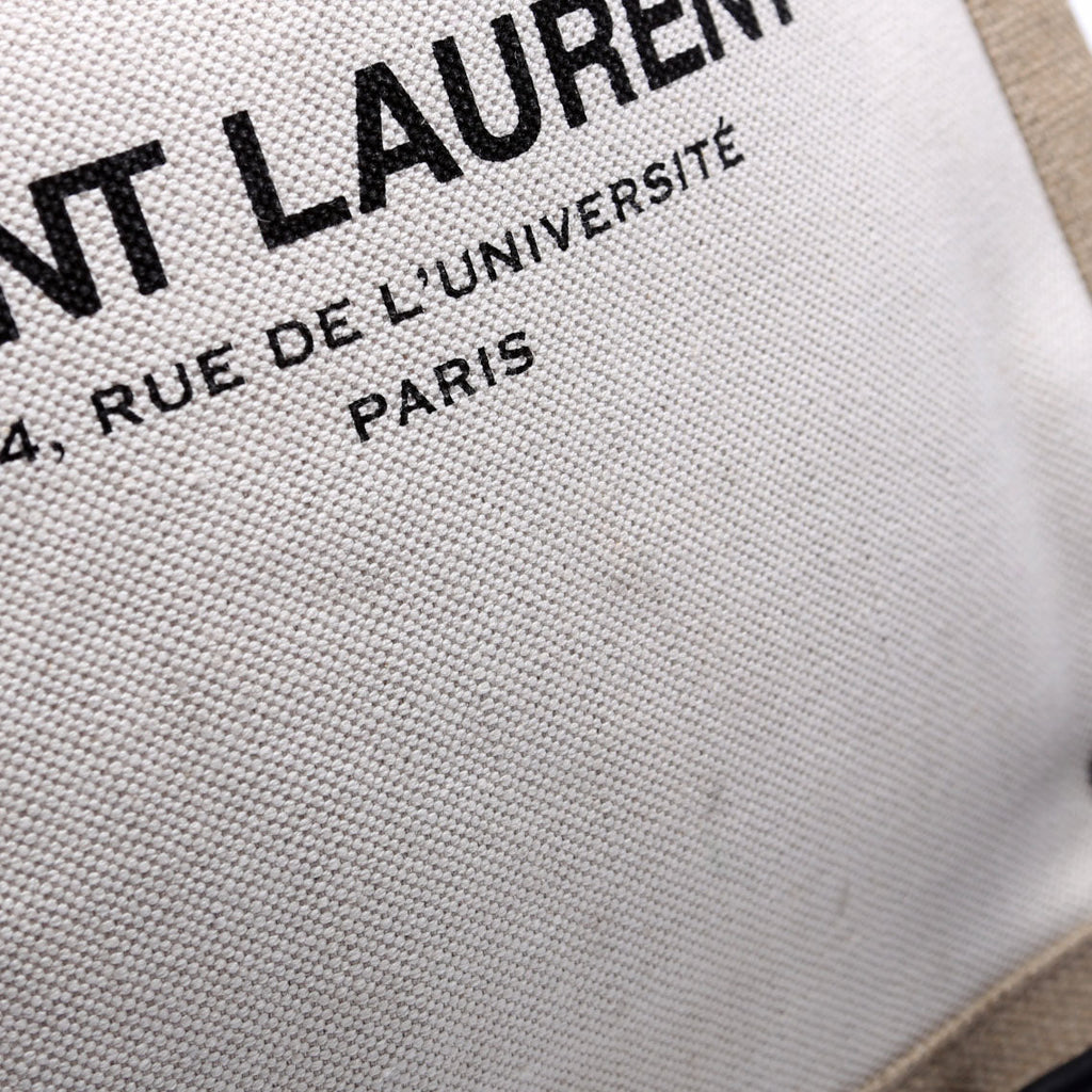 SAINT LAURENT Rive Gauche Backpack Linen/Calfskin
