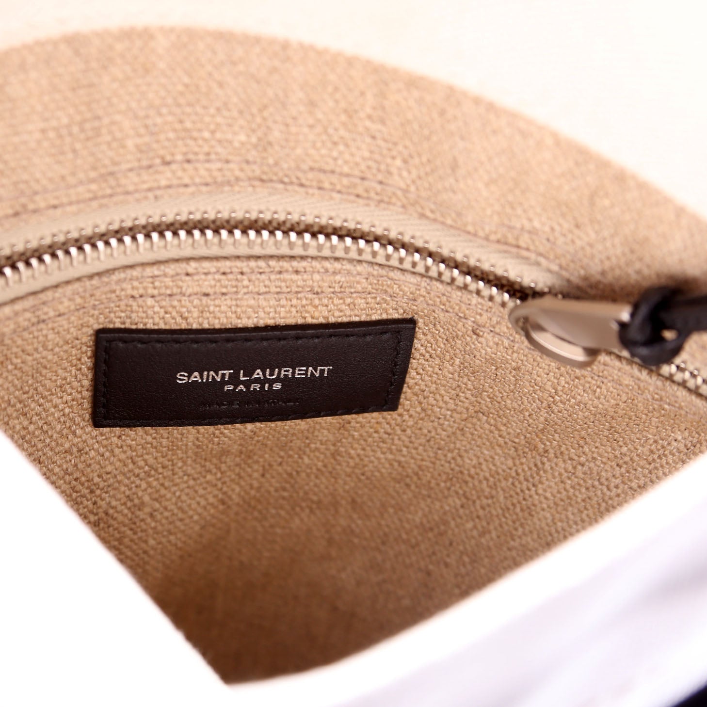 SAINT LAURENT Rive Gauche Backpack Linen/Calfskin