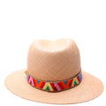 Roman Stud V-Print Straw Fedora Size Medium 57CM