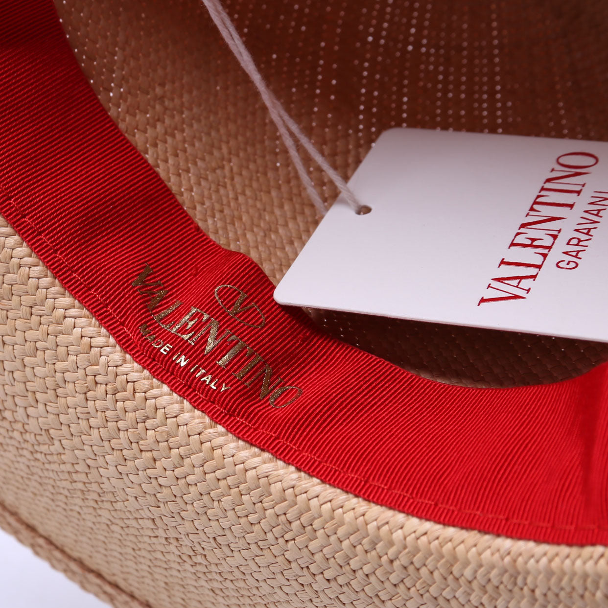 Roman Stud V-Print Straw Fedora Size Medium 57CM