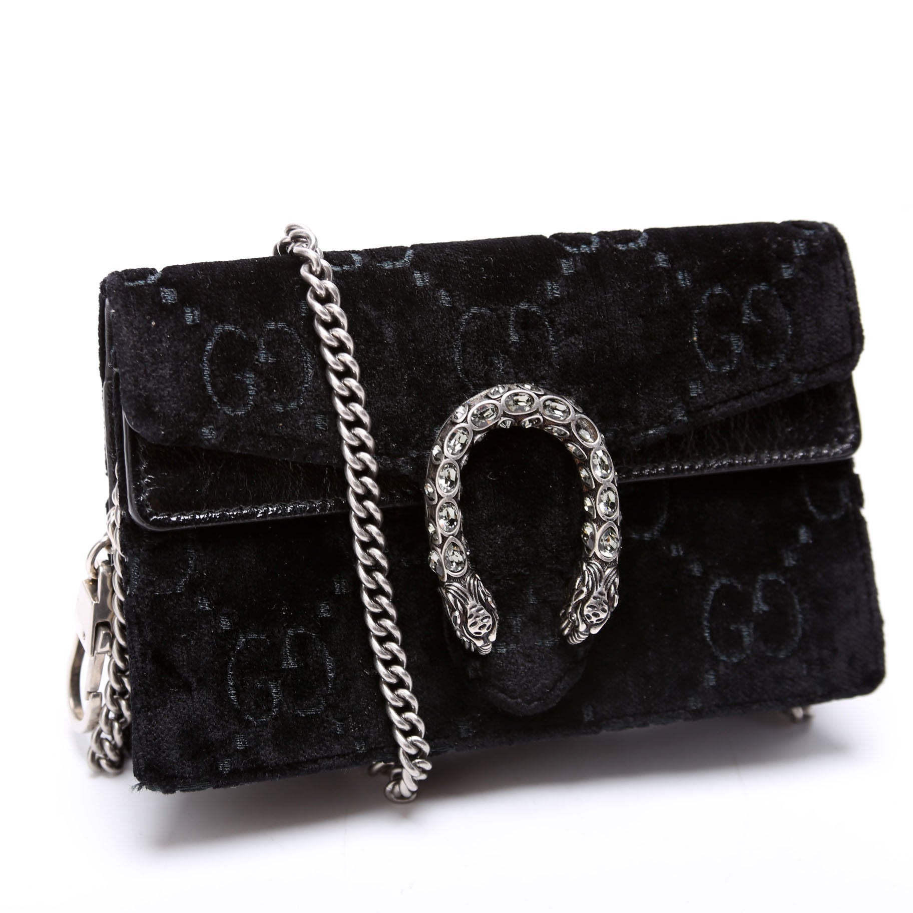 476432 Dionysus GG Velvet Super Mini Black