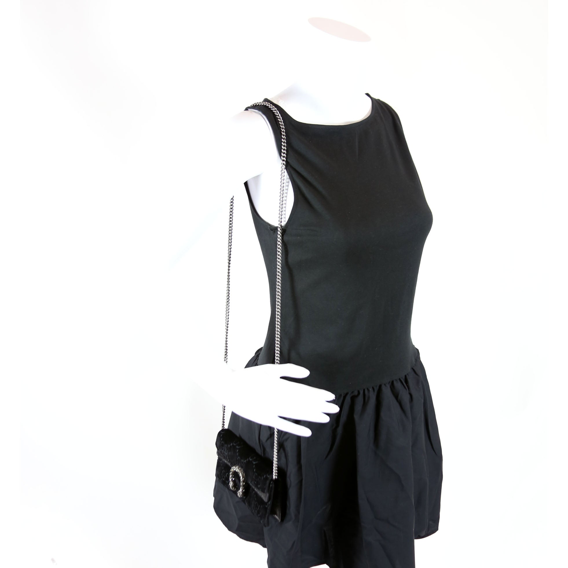 476432 Dionysus GG Velvet Super Mini Black