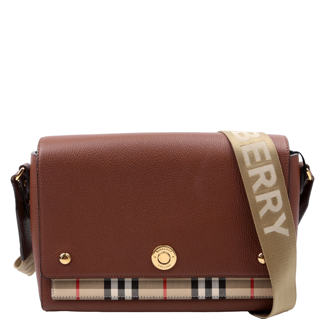 Note Crossbody Vintage Check Medium Brown
