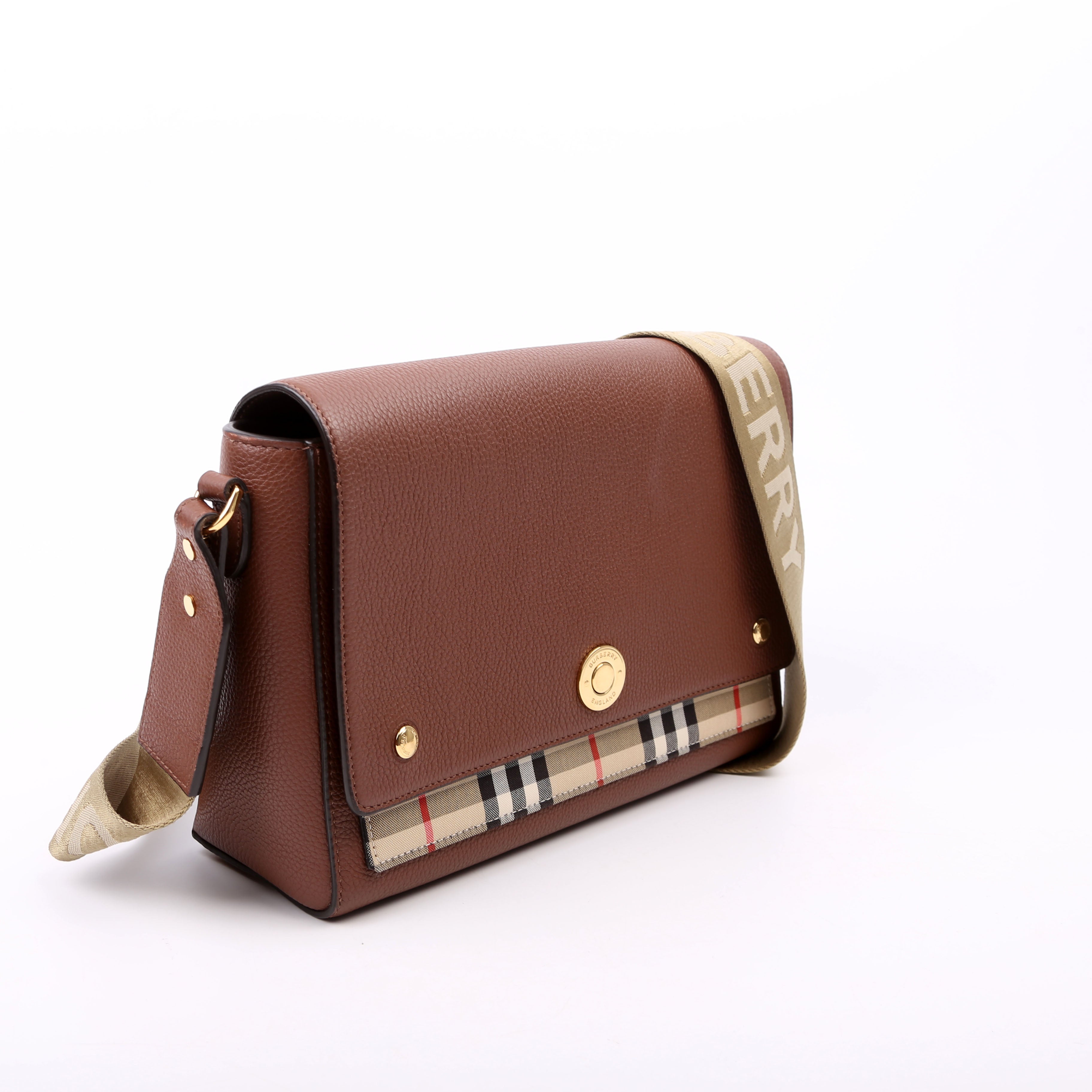 Note Crossbody Vintage Check Medium Brown
