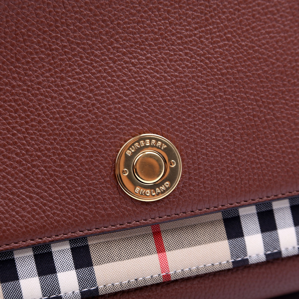 Note Crossbody Vintage Check Medium Brown