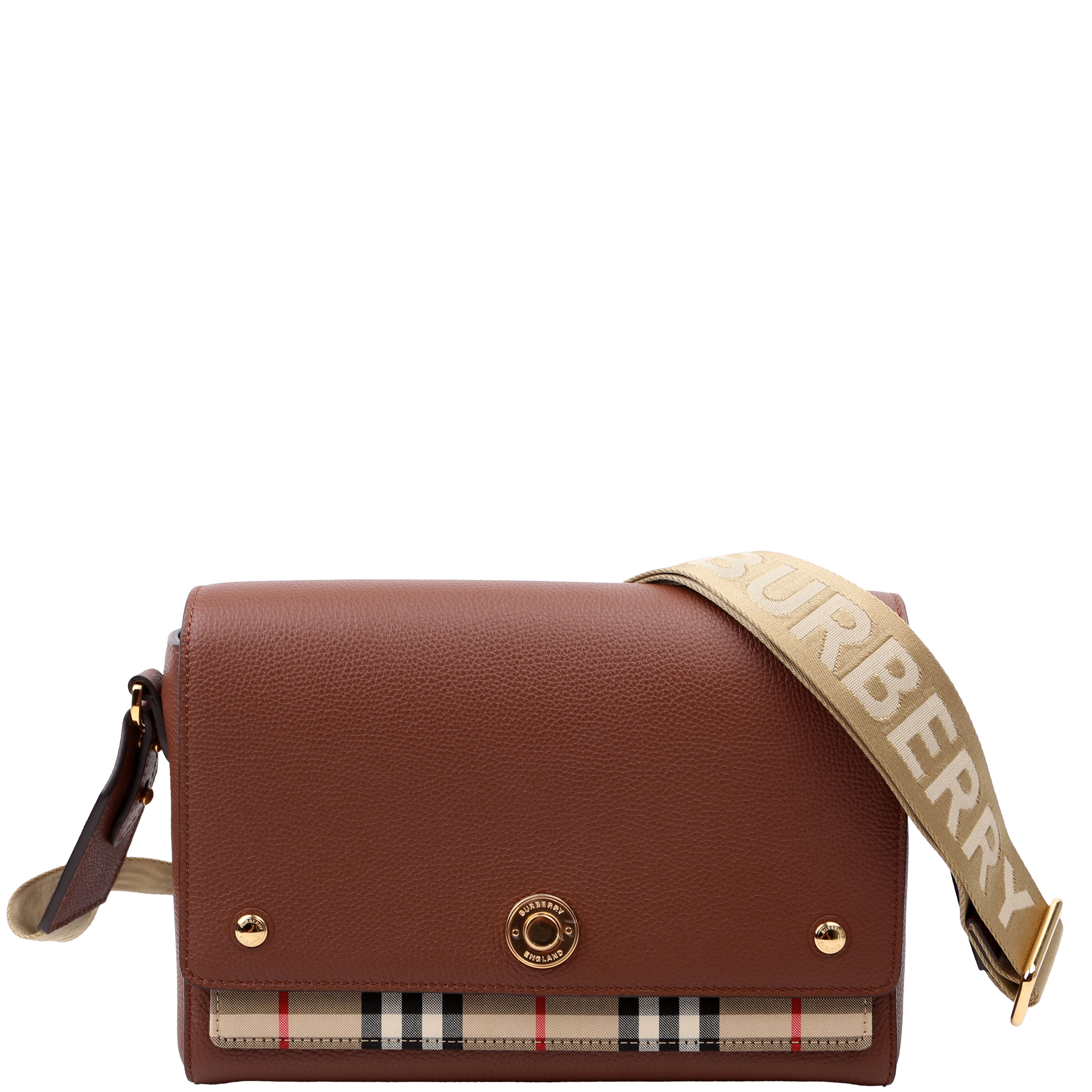 Note Crossbody Vintage Check Medium Brown