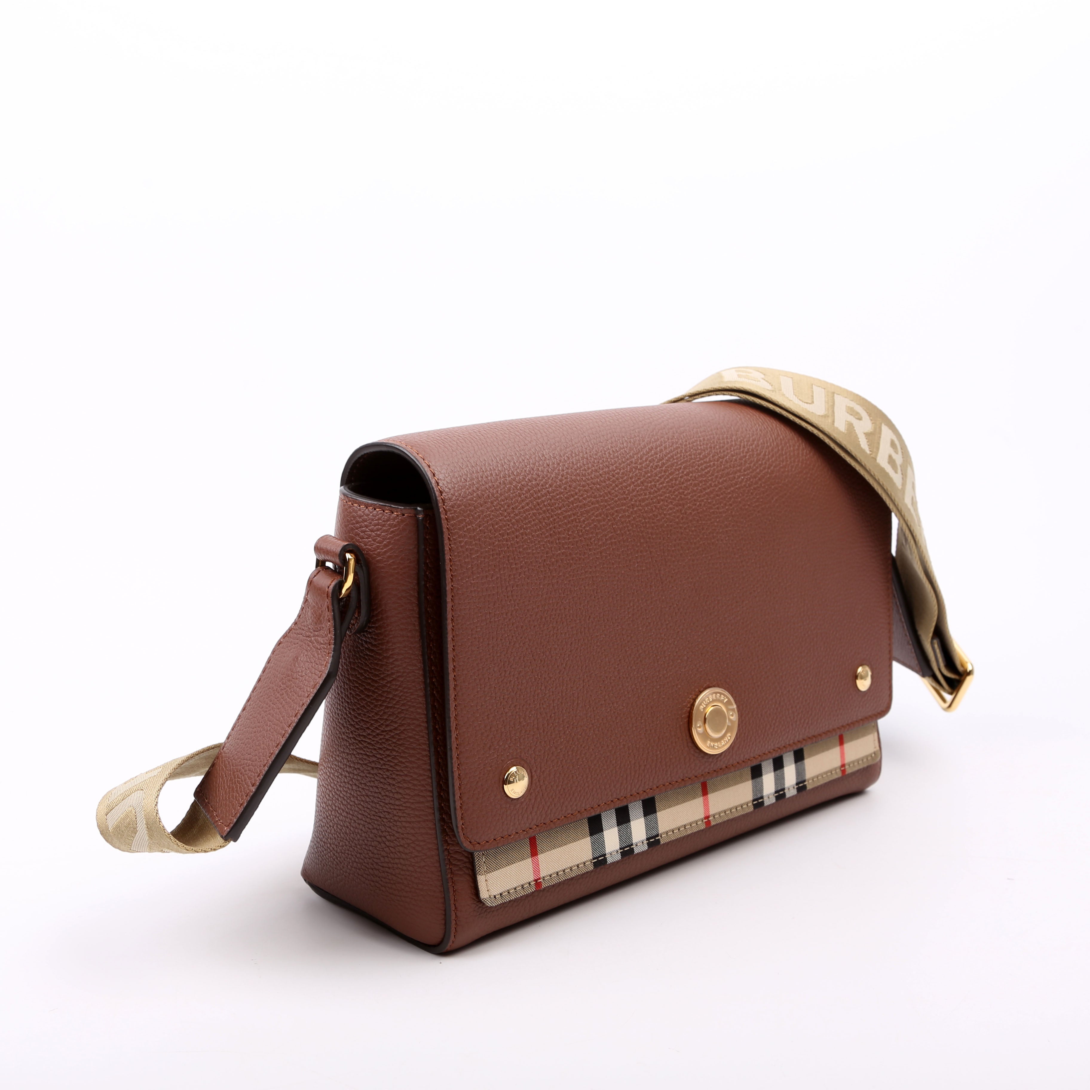 Note Crossbody Vintage Check Medium Brown