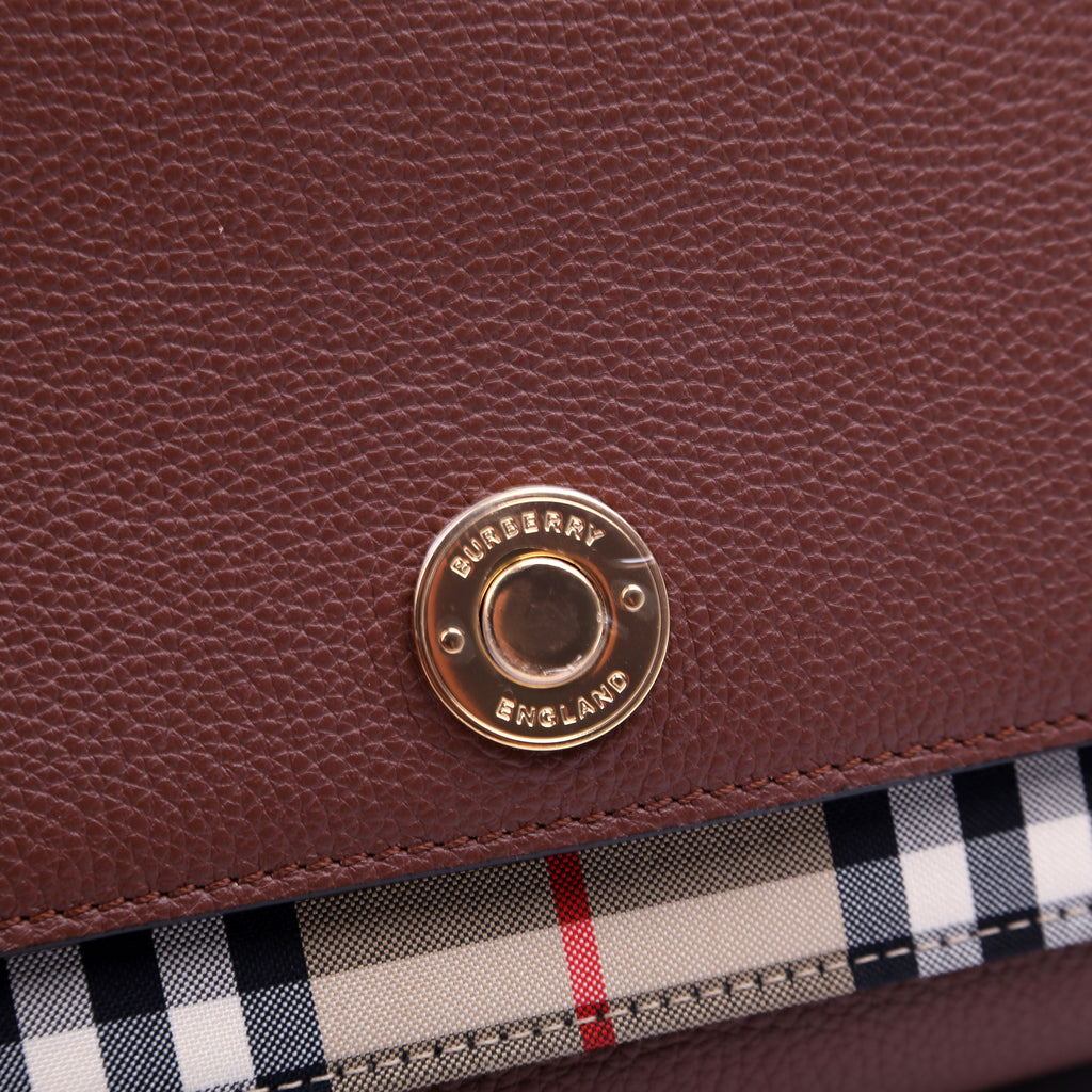 Note Crossbody Vintage Check Medium Brown