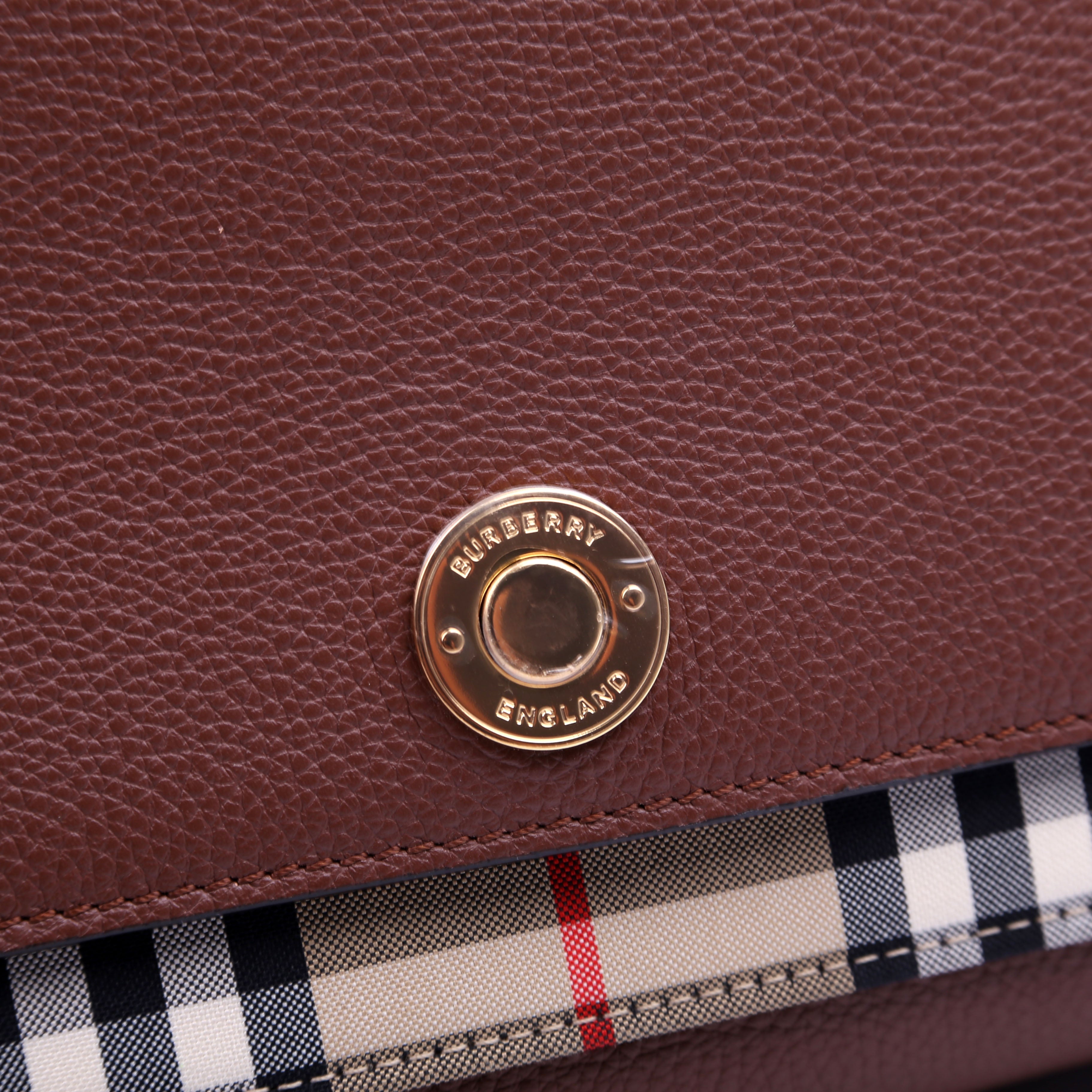 Note Crossbody Vintage Check Medium Brown