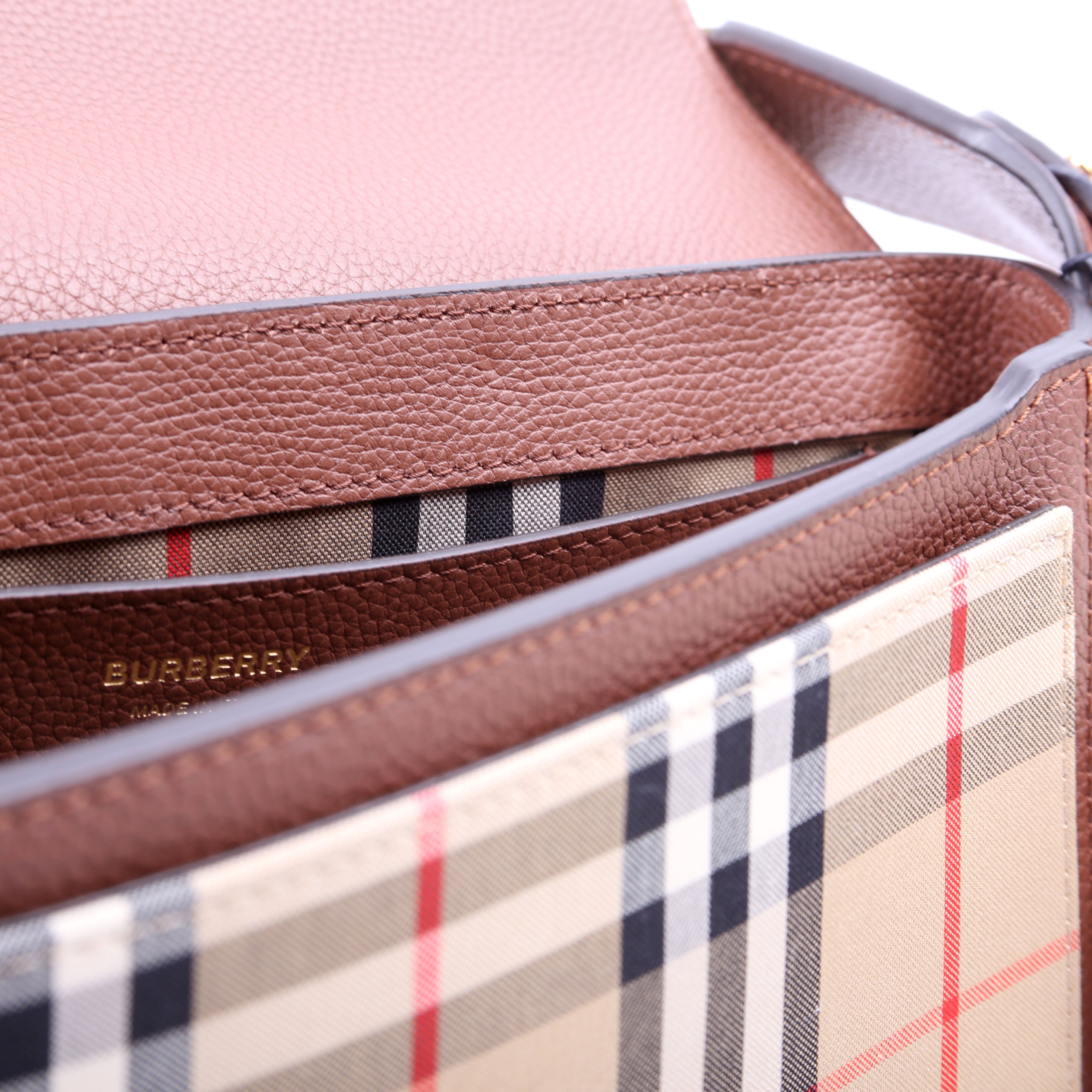Note Crossbody Vintage Check Medium Brown