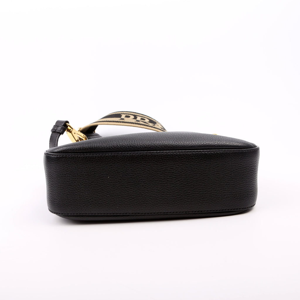1BH193 Vitello Daino Soft Leather Crossbody Black
