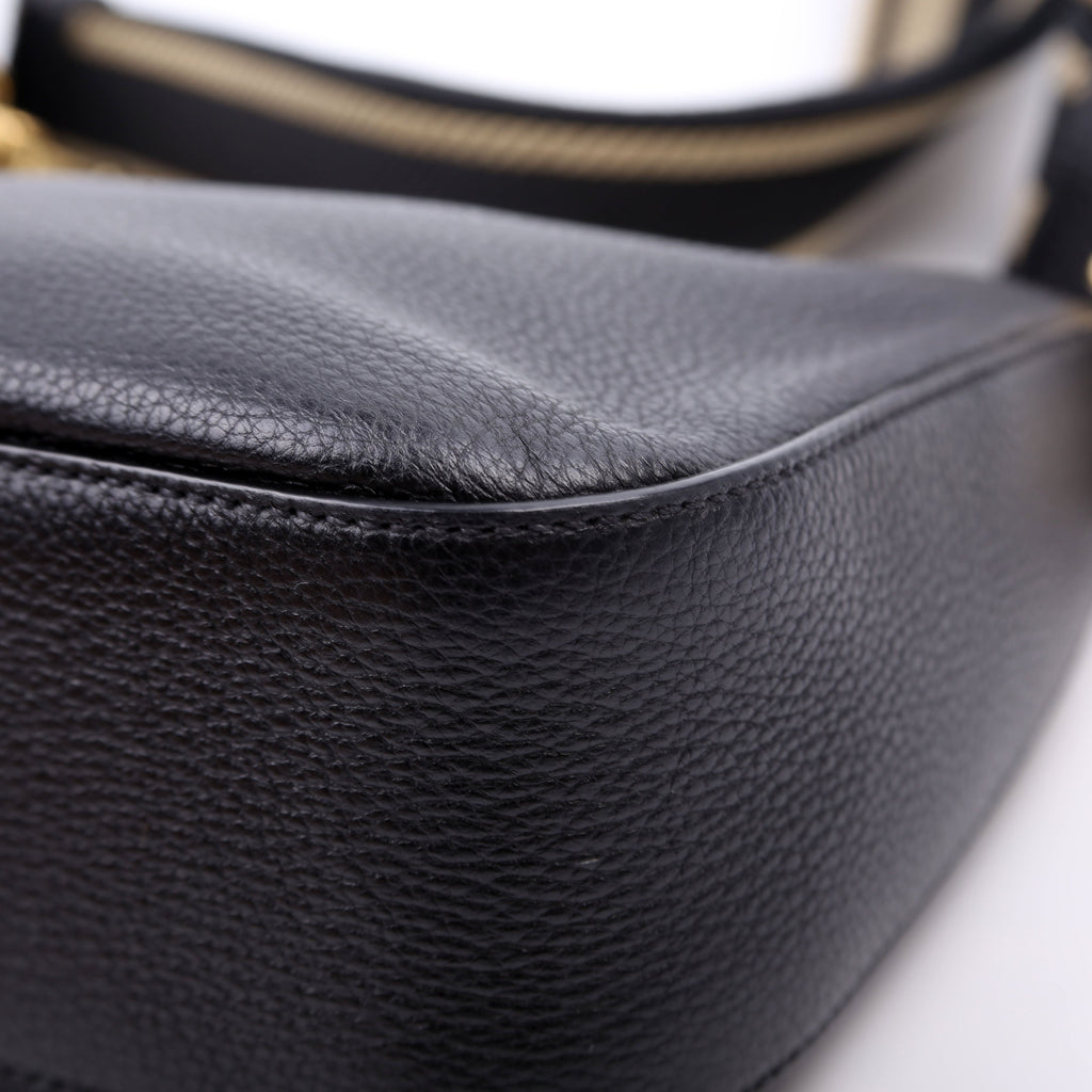 1BH193 Vitello Daino Soft Leather Crossbody Black