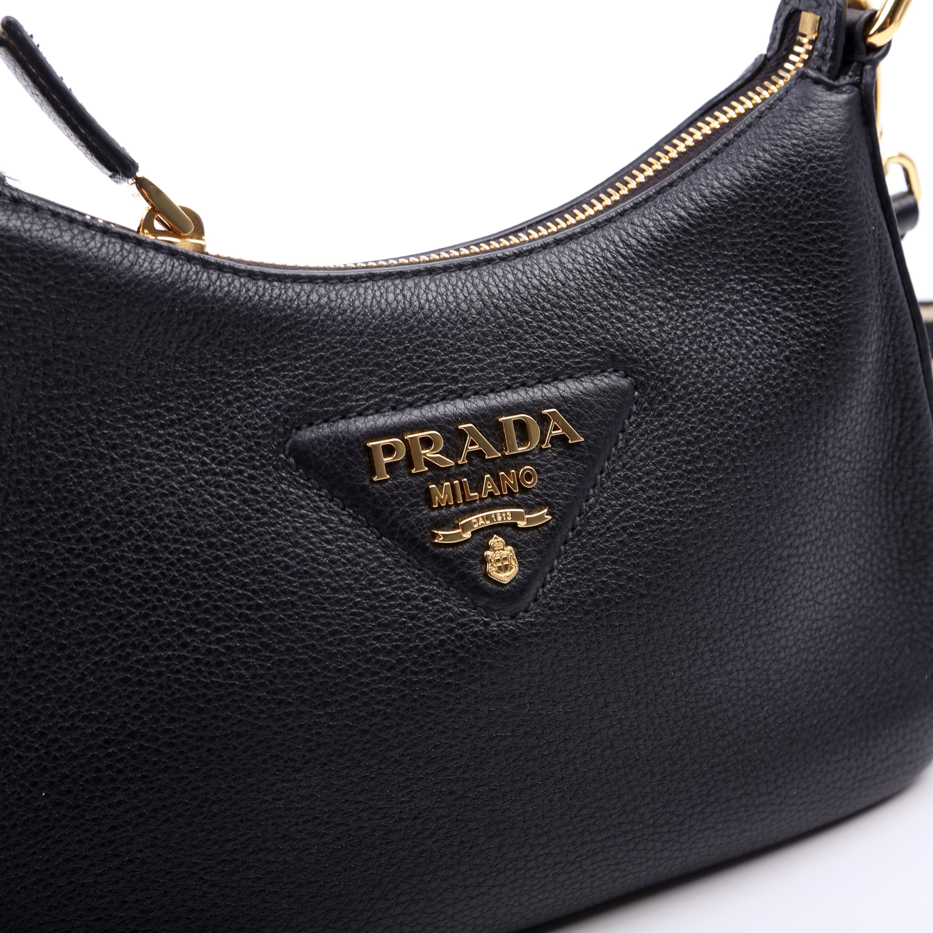 1BH193 Vitello Daino Soft Leather Crossbody Black