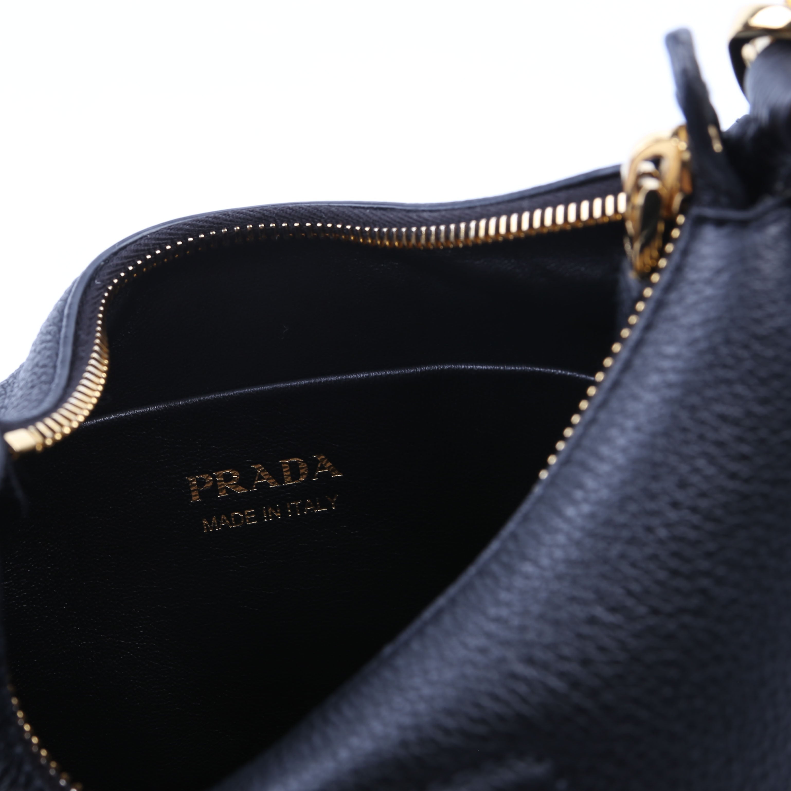 1BH193 Vitello Daino Soft Leather Crossbody Black