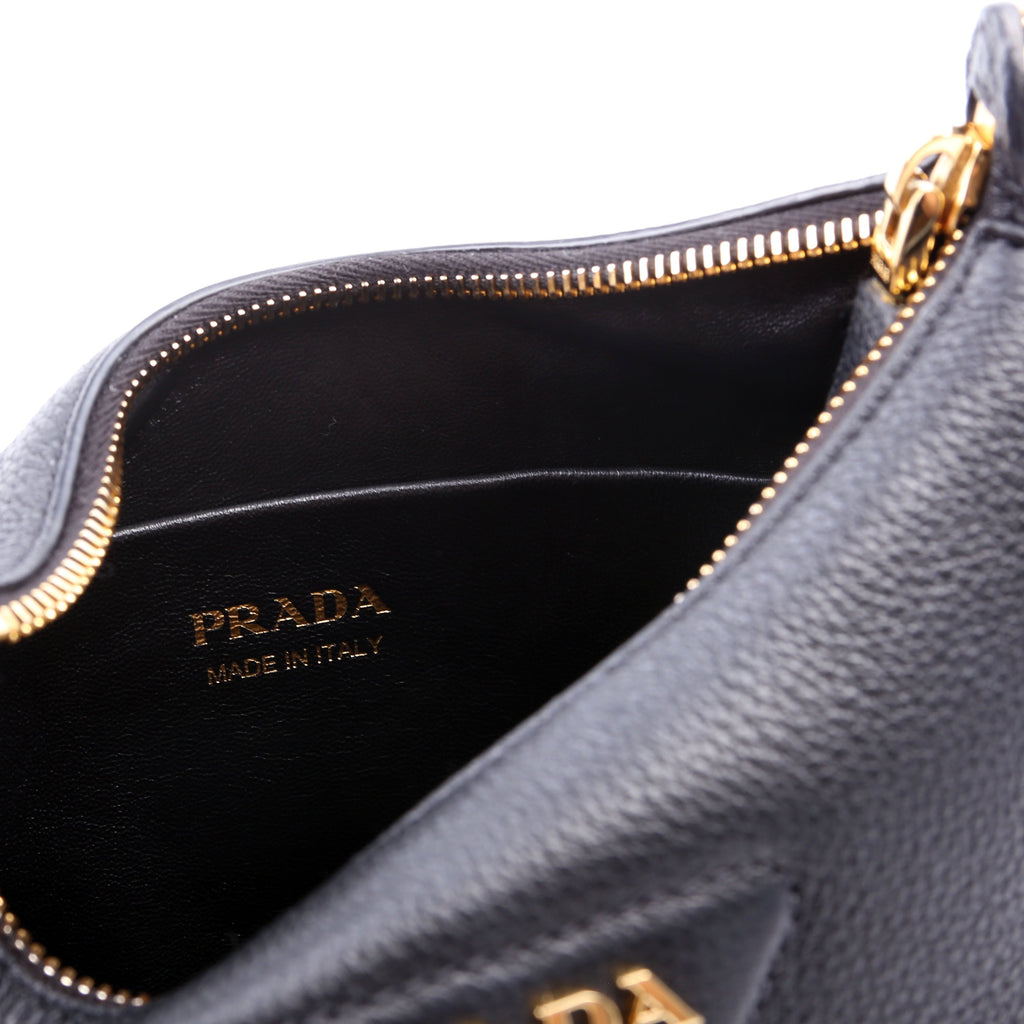 1BH193 Vitello Daino Soft Leather Crossbody Black