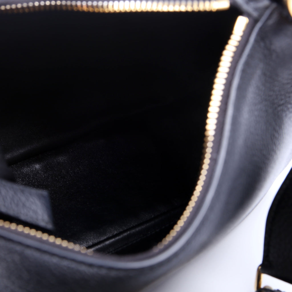 1BH193 Vitello Daino Soft Leather Crossbody Black