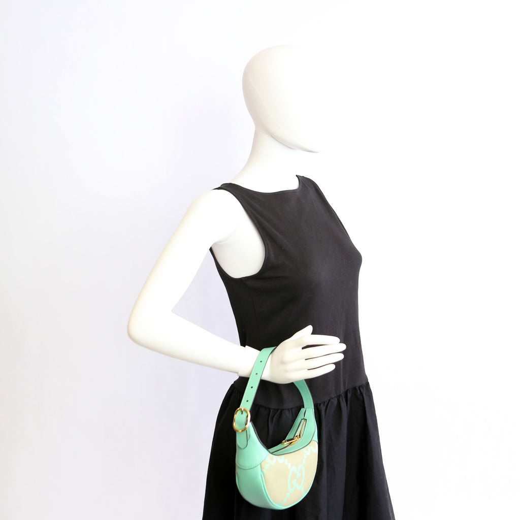 658551 Ophidia Jumbo GG Mini Bag Green
